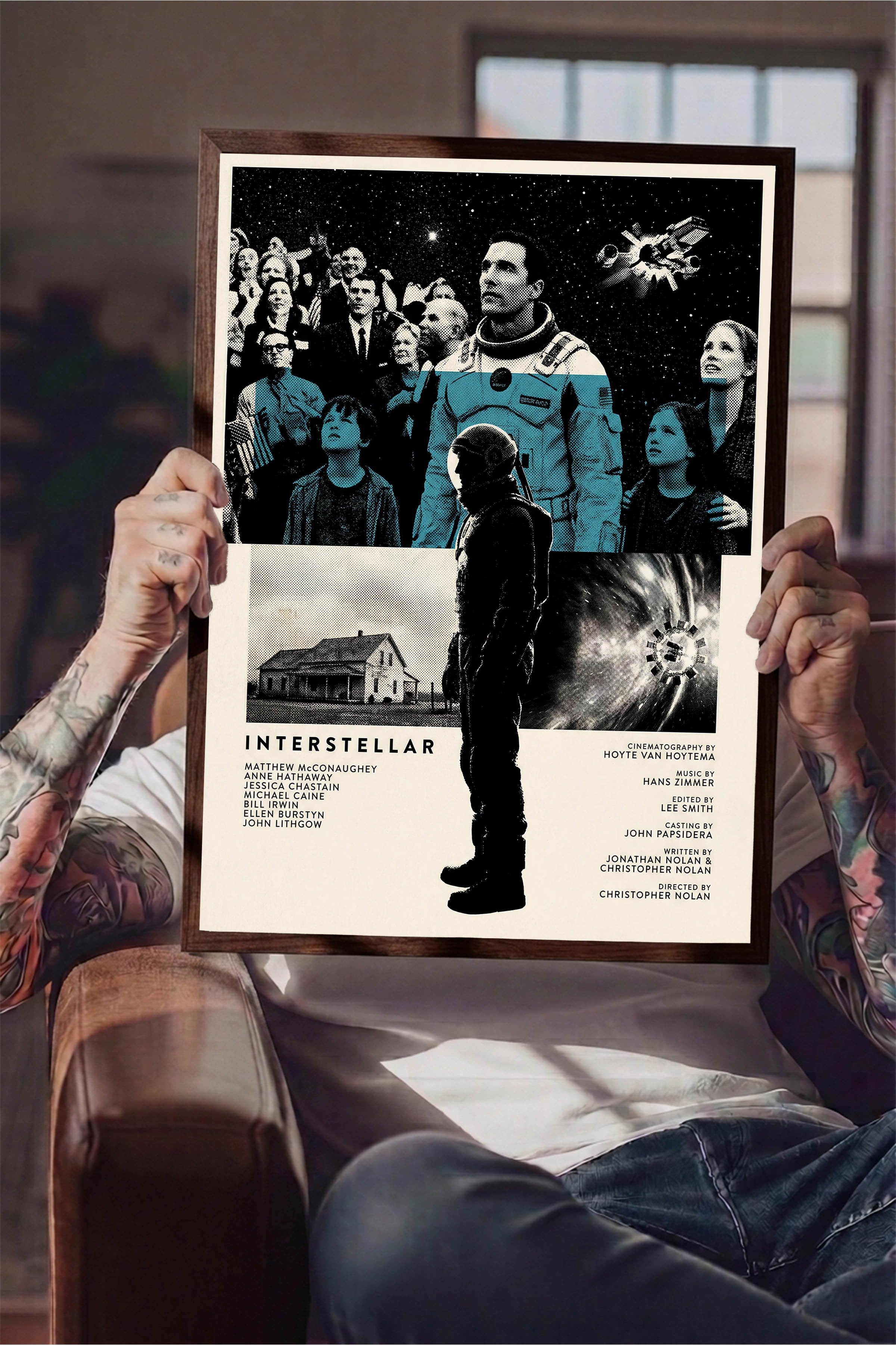 Interstellar Kahverengi Çerçeveli Poster, Sinema ve Dizi Tablo, Film Dizi Afişleri NO:112806