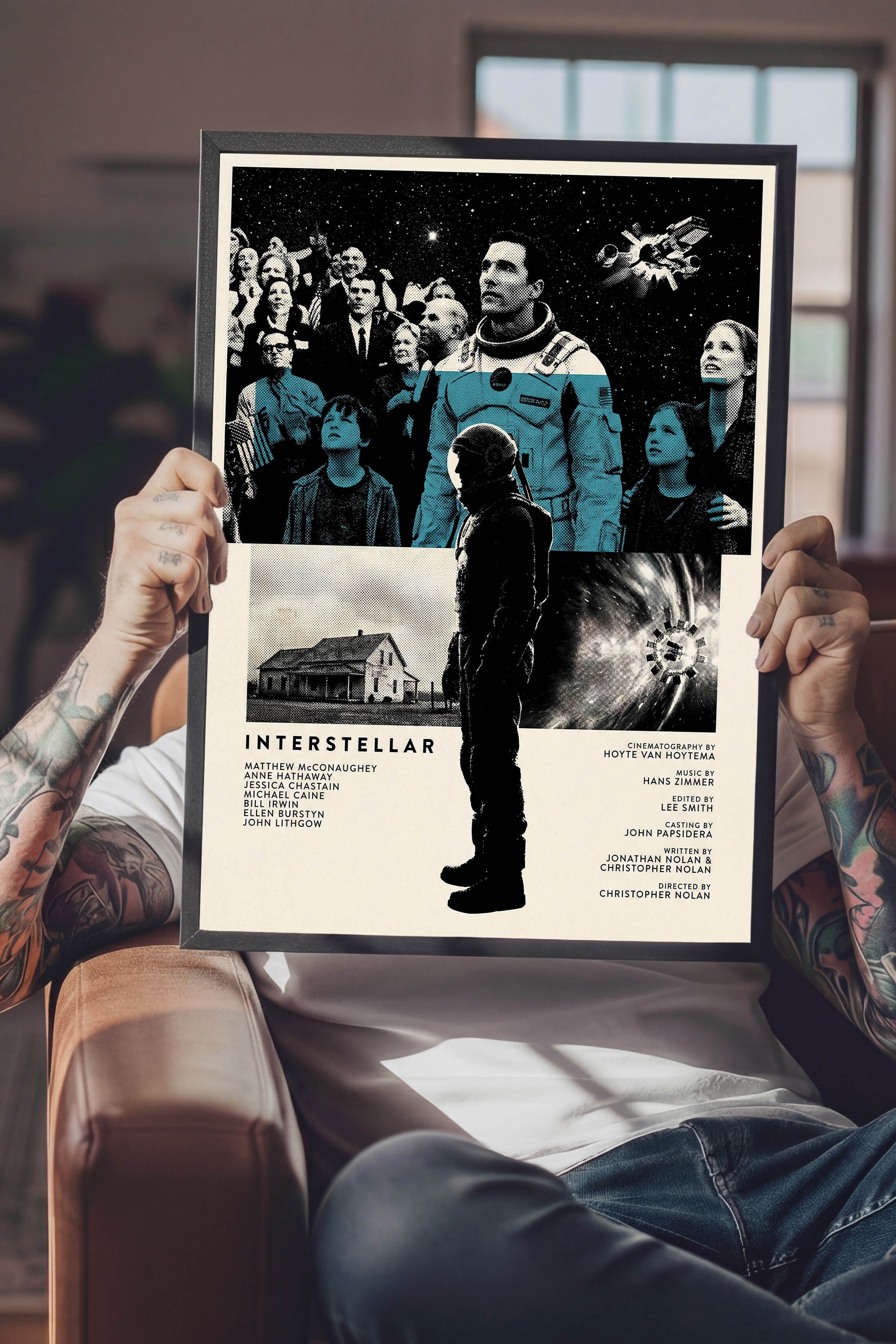 Interstellar Siyah Çerçeveli Poster, Sinema ve Dizi Tablo, Film Dizi Afişleri NO:112806