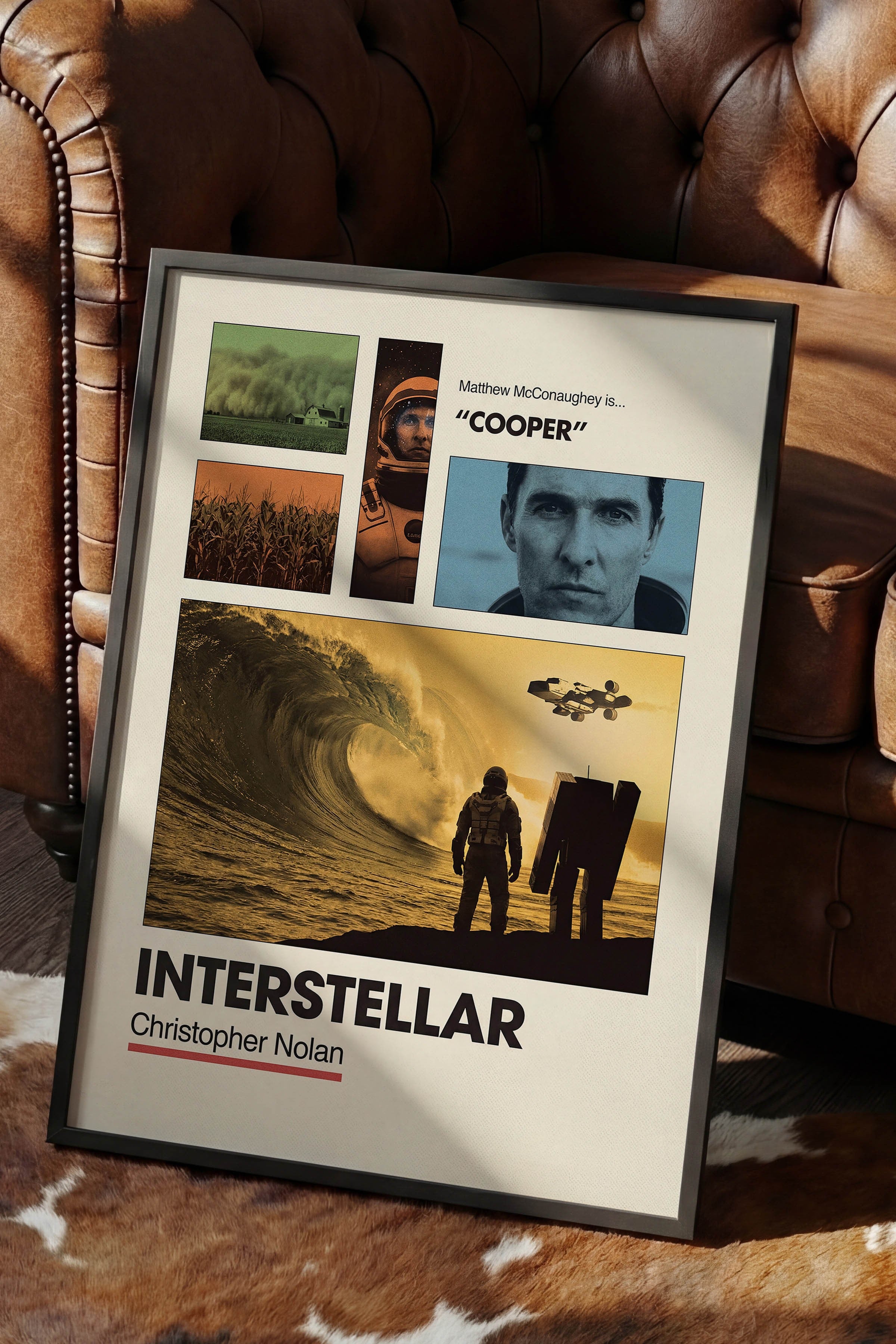 Interstellar Siyah Çerçeveli Poster, Sinema ve Dizi Tablo, Film Dizi Afişleri NO:112937