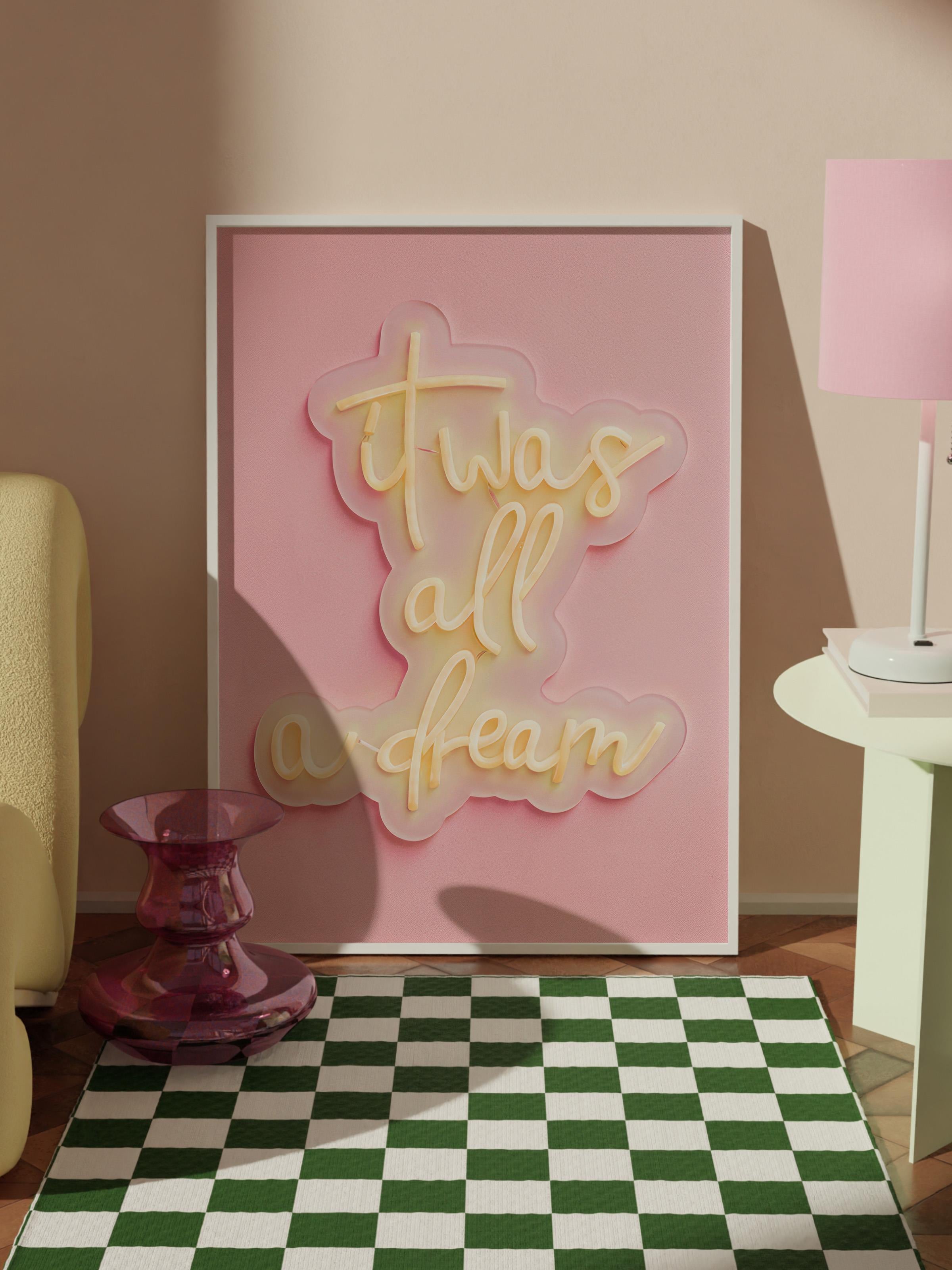 It Was All a Dream Çerçeveli Tablo, Beyaz Çerçeve ve Poster, Duvar Tablosu Comfort Serisi NO:108486