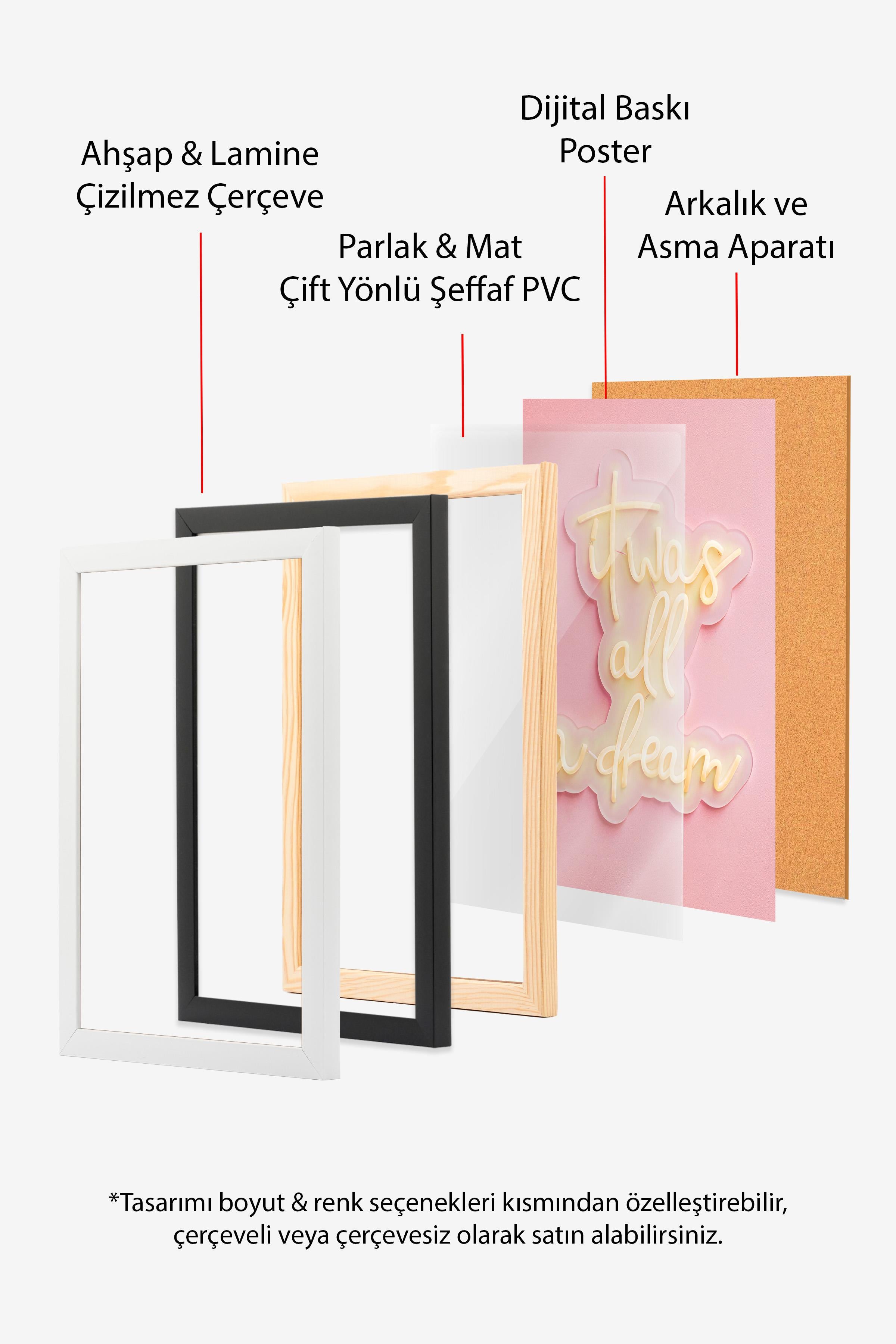 It Was All a Dream Çerçeveli Tablo, Beyaz Çerçeve ve Poster, Duvar Tablosu Comfort Serisi NO:108486