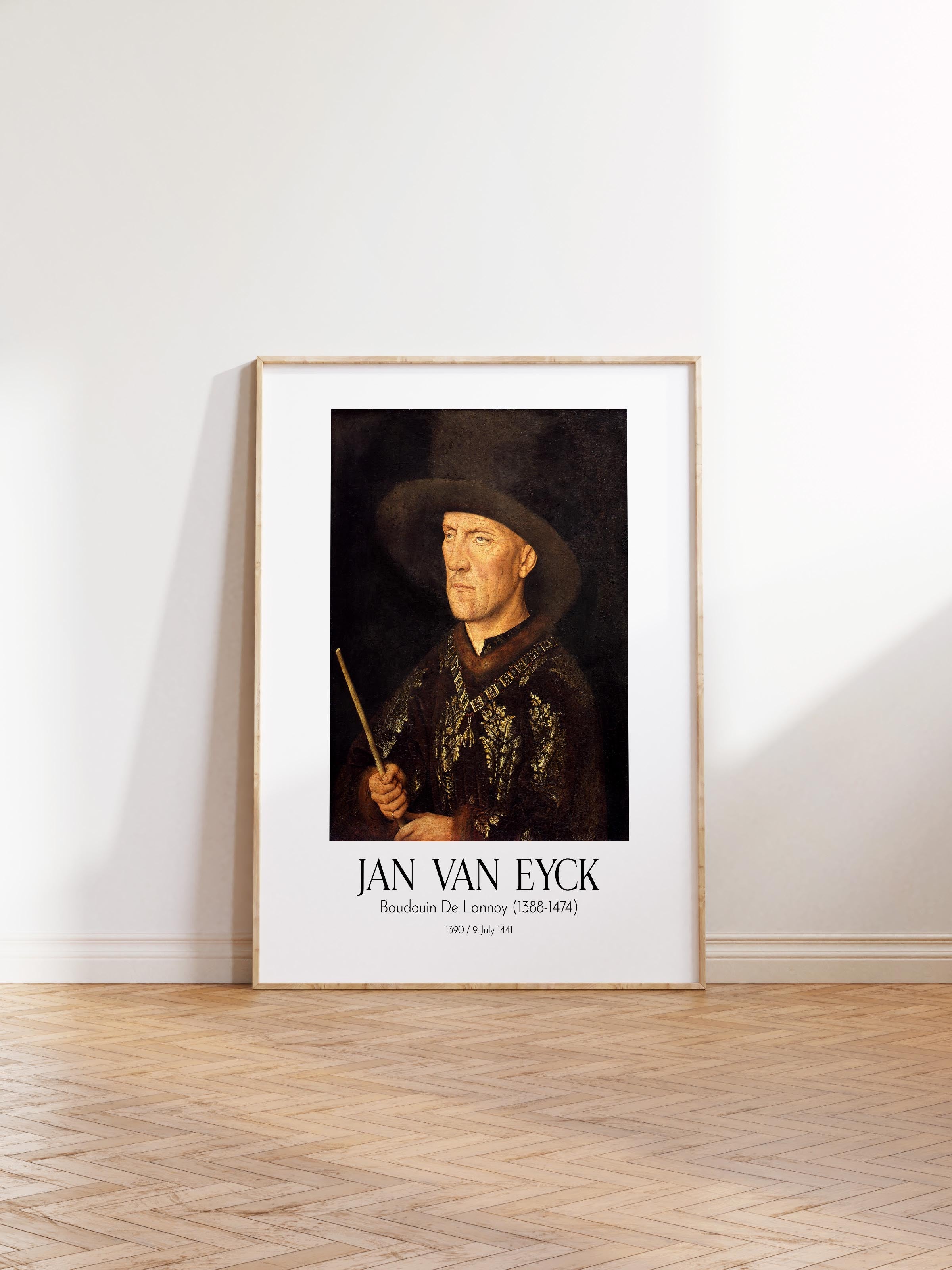 Jan Van Eyck - Baudouin De Lannoy (1388-1474), Ahşap Çerçeveli Tablo, Sanat Serisi NO:112130