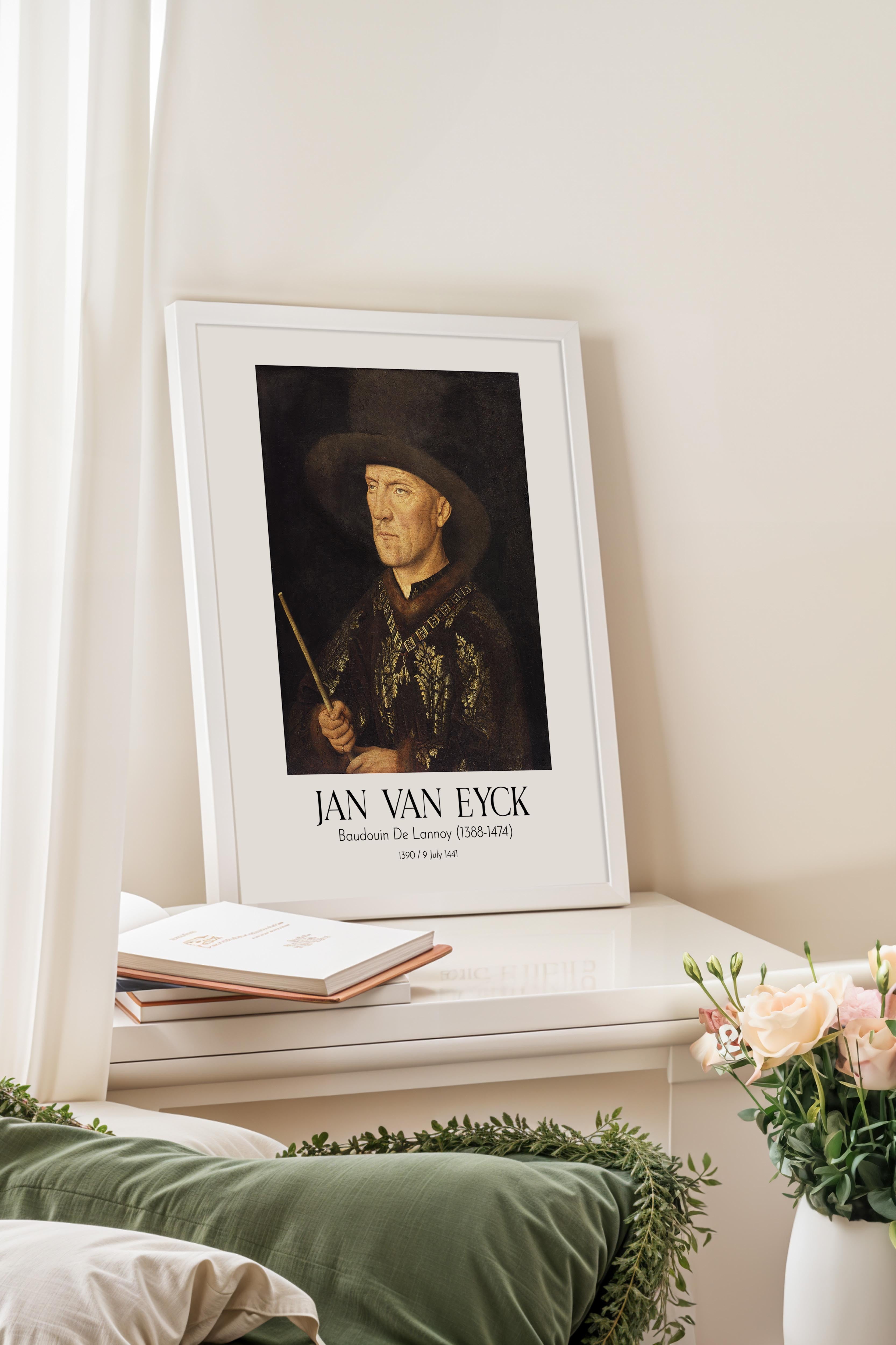 Jan Van Eyck - Baudouin De Lannoy (1388-1474), Beyaz Çerçeveli Tablo, Sanat Serisi NO:112130