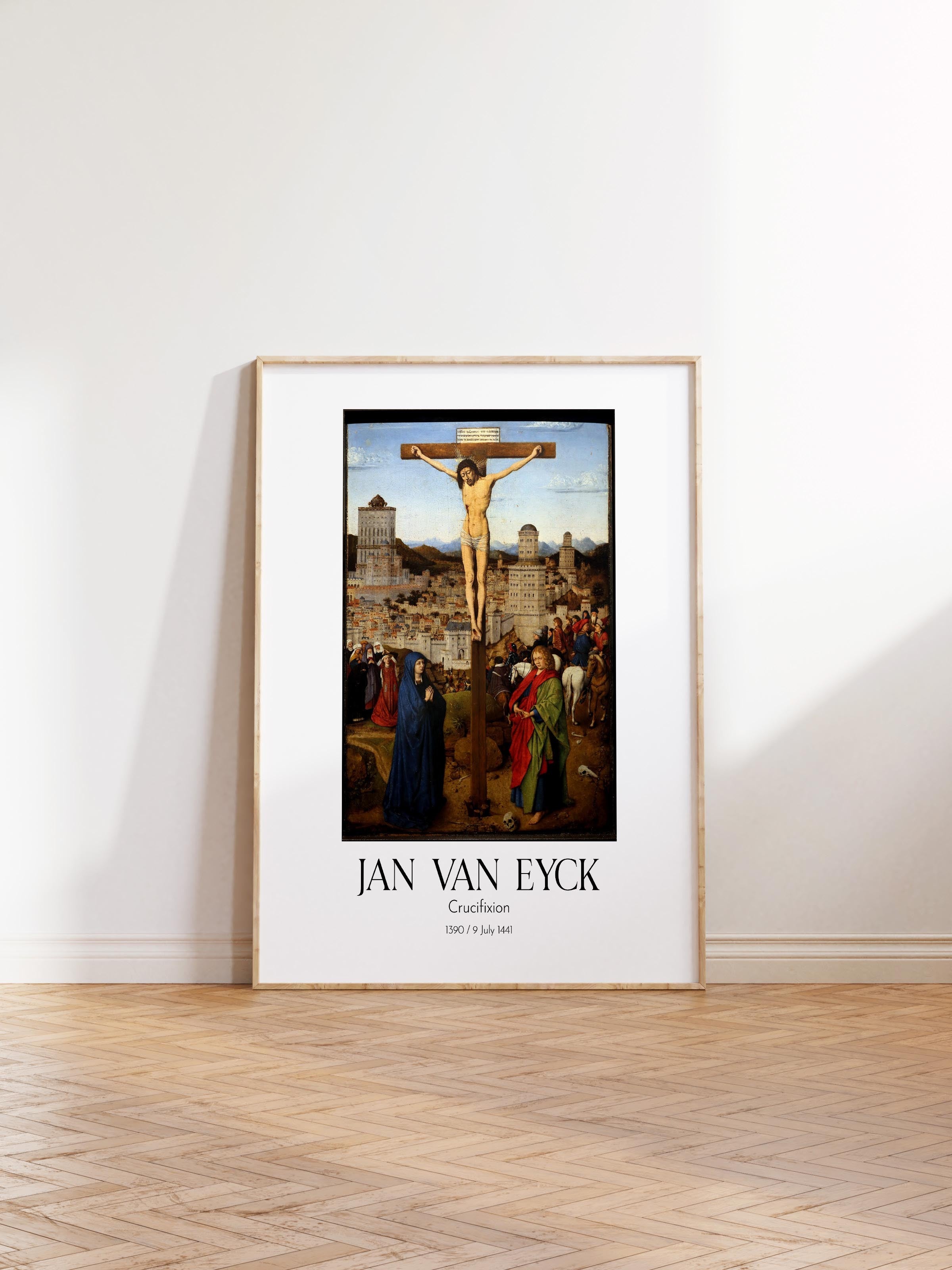 Jan Van Eyck - Crucifixion, Ahşap Çerçeveli Tablo, Sanat Serisi NO:112131