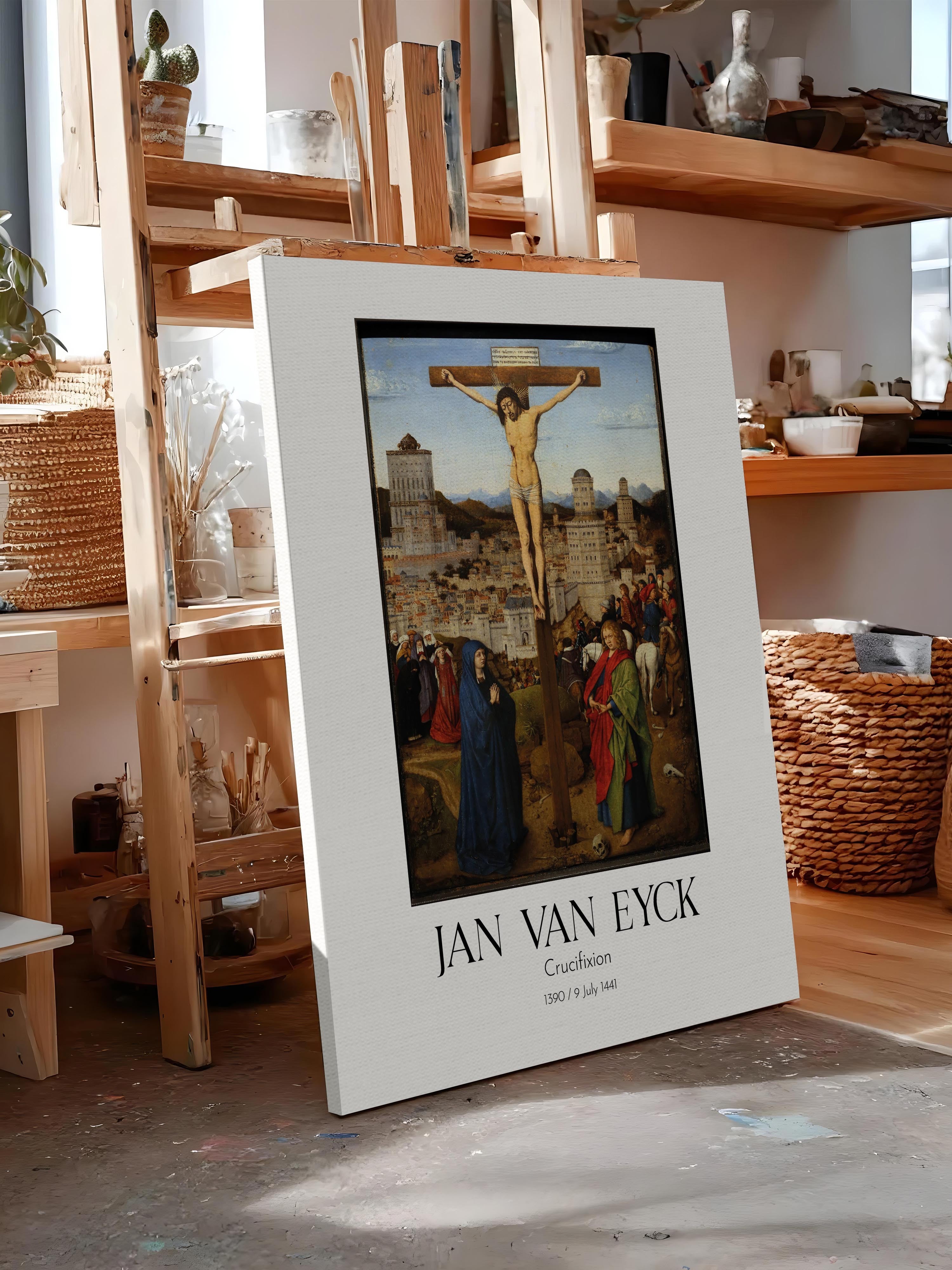 Jan Van Eyck - Crucifixion, Kanvas Tablo, Sanat Serisi NO:112131