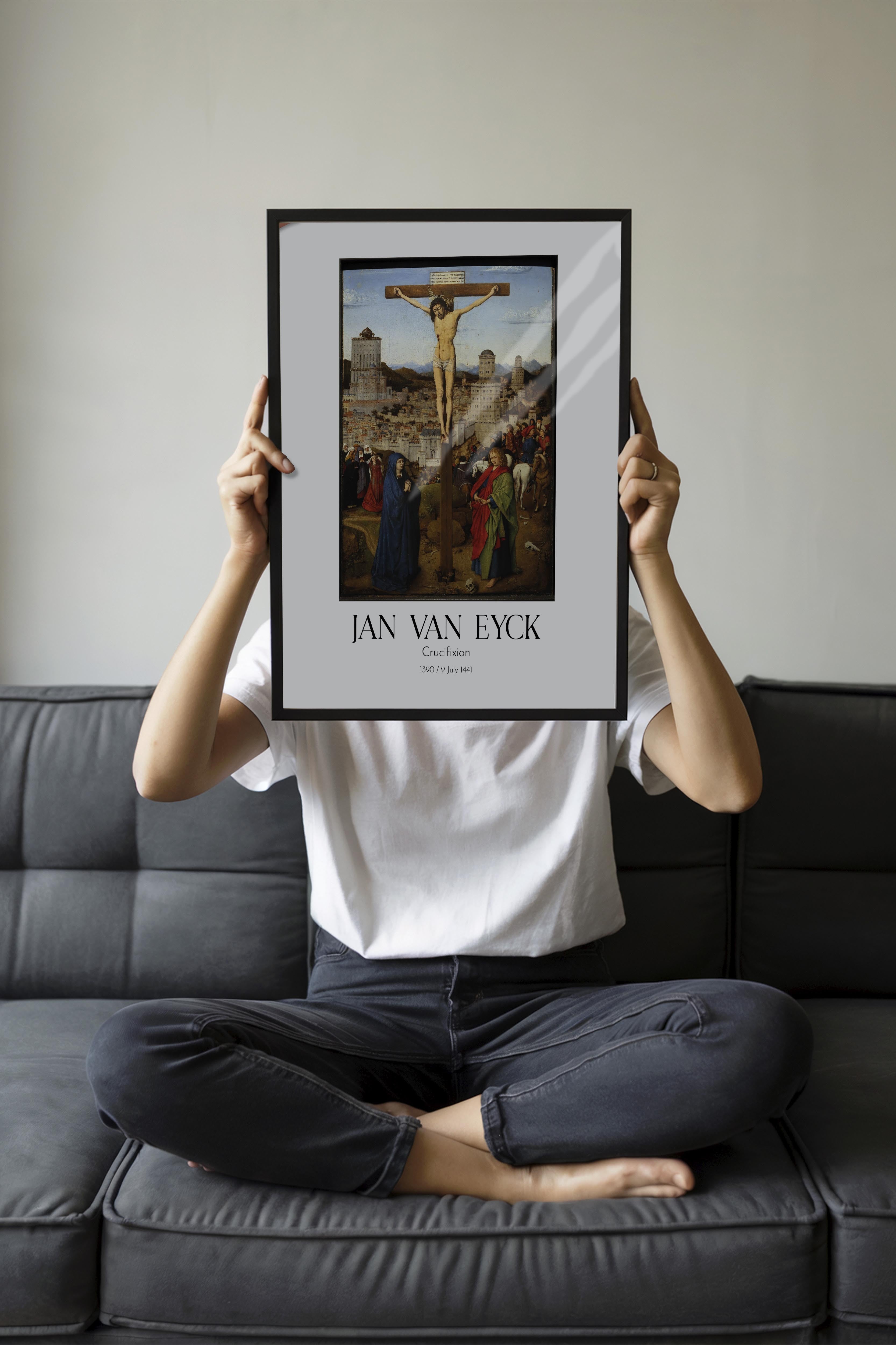 Jan Van Eyck - Crucifixion, Siyah Çerçeveli Tablo, Sanat Serisi NO:112131