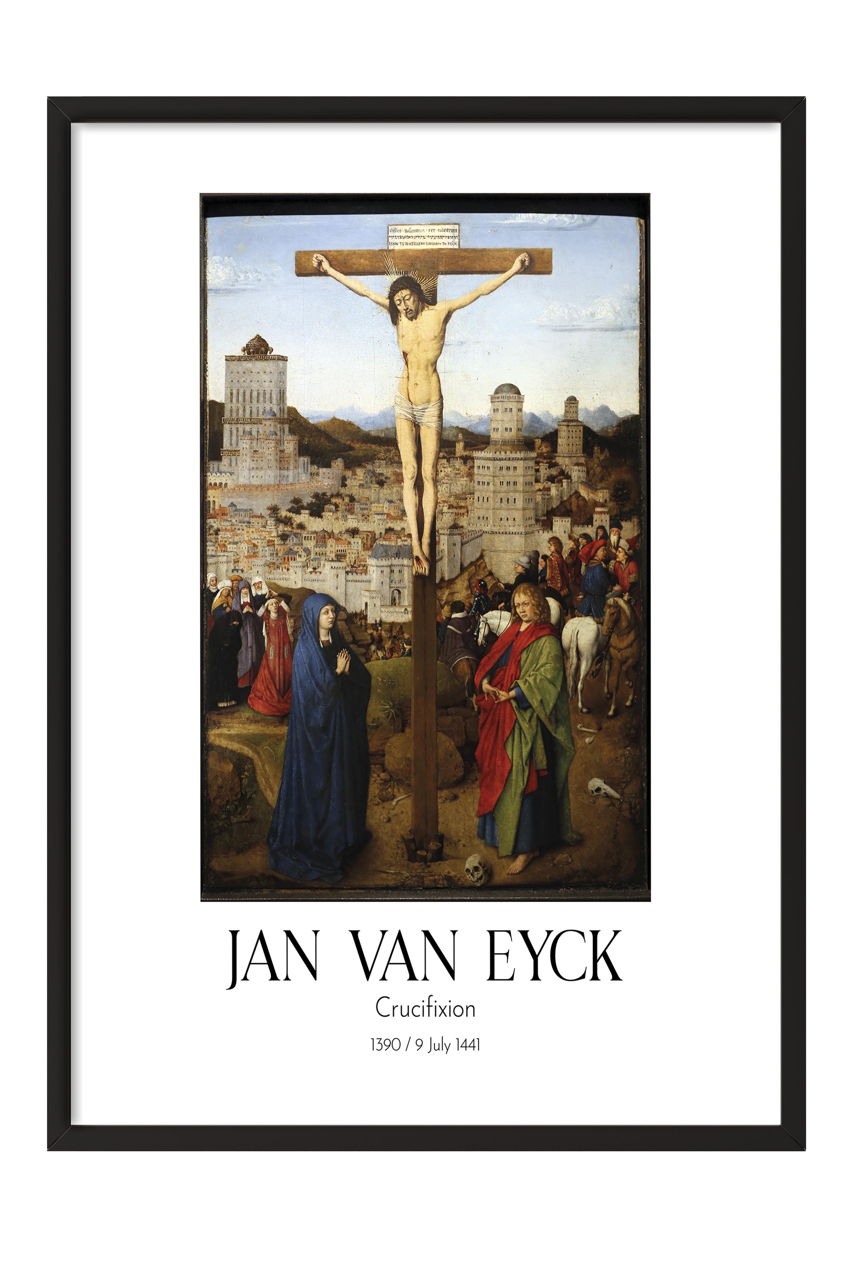 Jan Van Eyck - Crucifixion, Siyah Çerçeveli Tablo, Sanat Serisi NO:112131