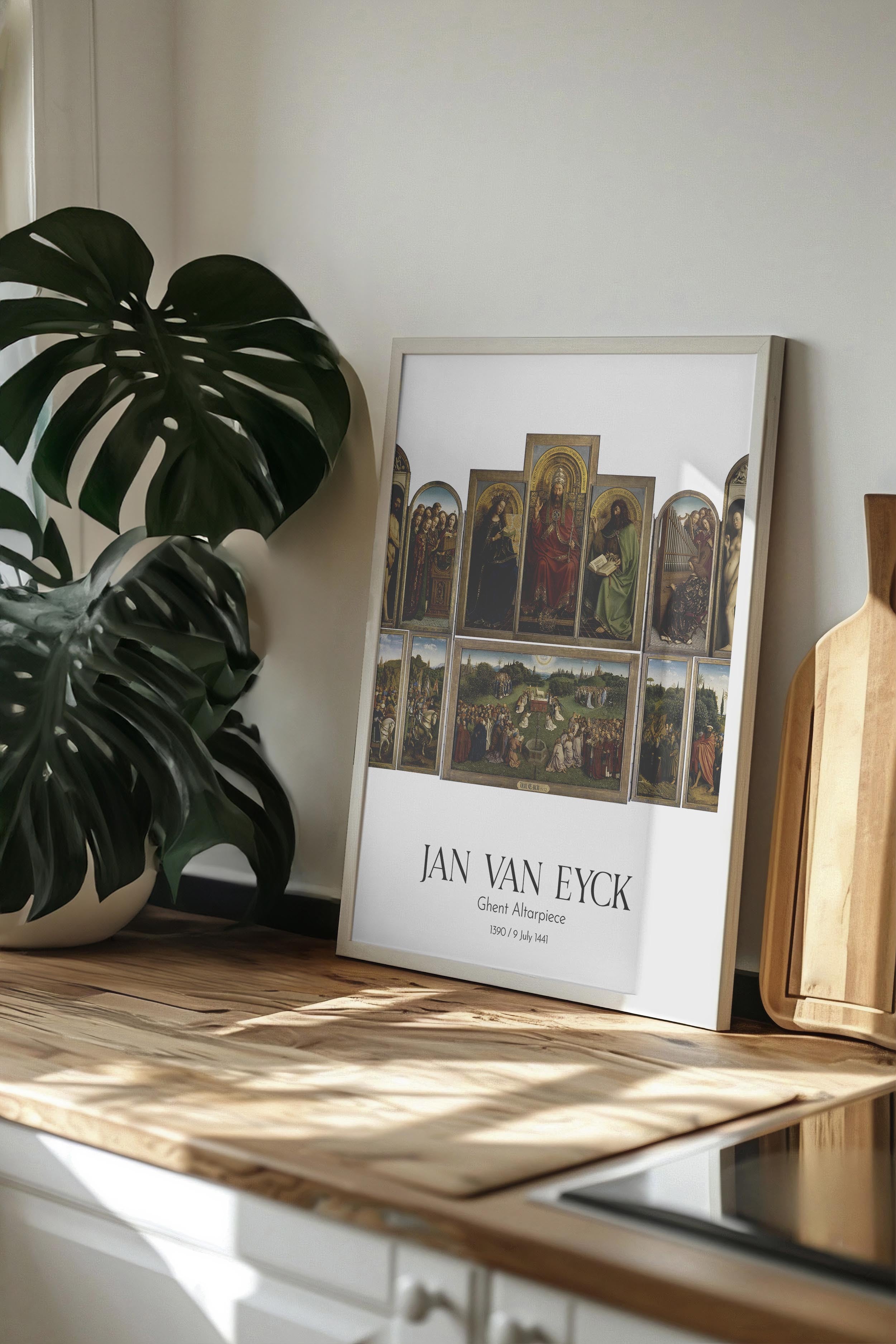 Jan Van Eyck - Ghent Altarpiece, Beyaz Çerçeveli Tablo, Sanat Serisi NO:112132