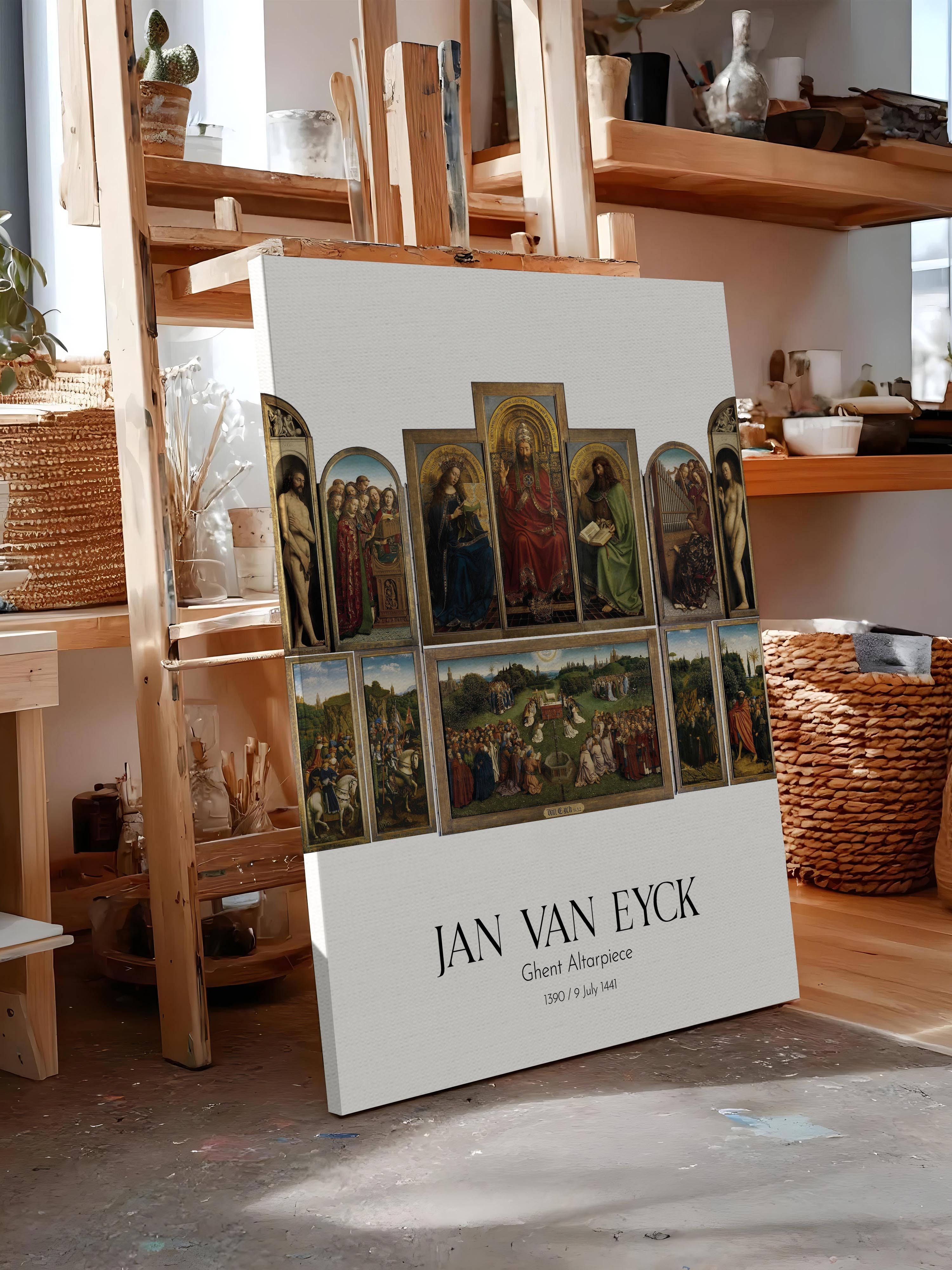 Jan Van Eyck - Ghent Altarpiece, Kanvas Tablo, Sanat Serisi NO:112132
