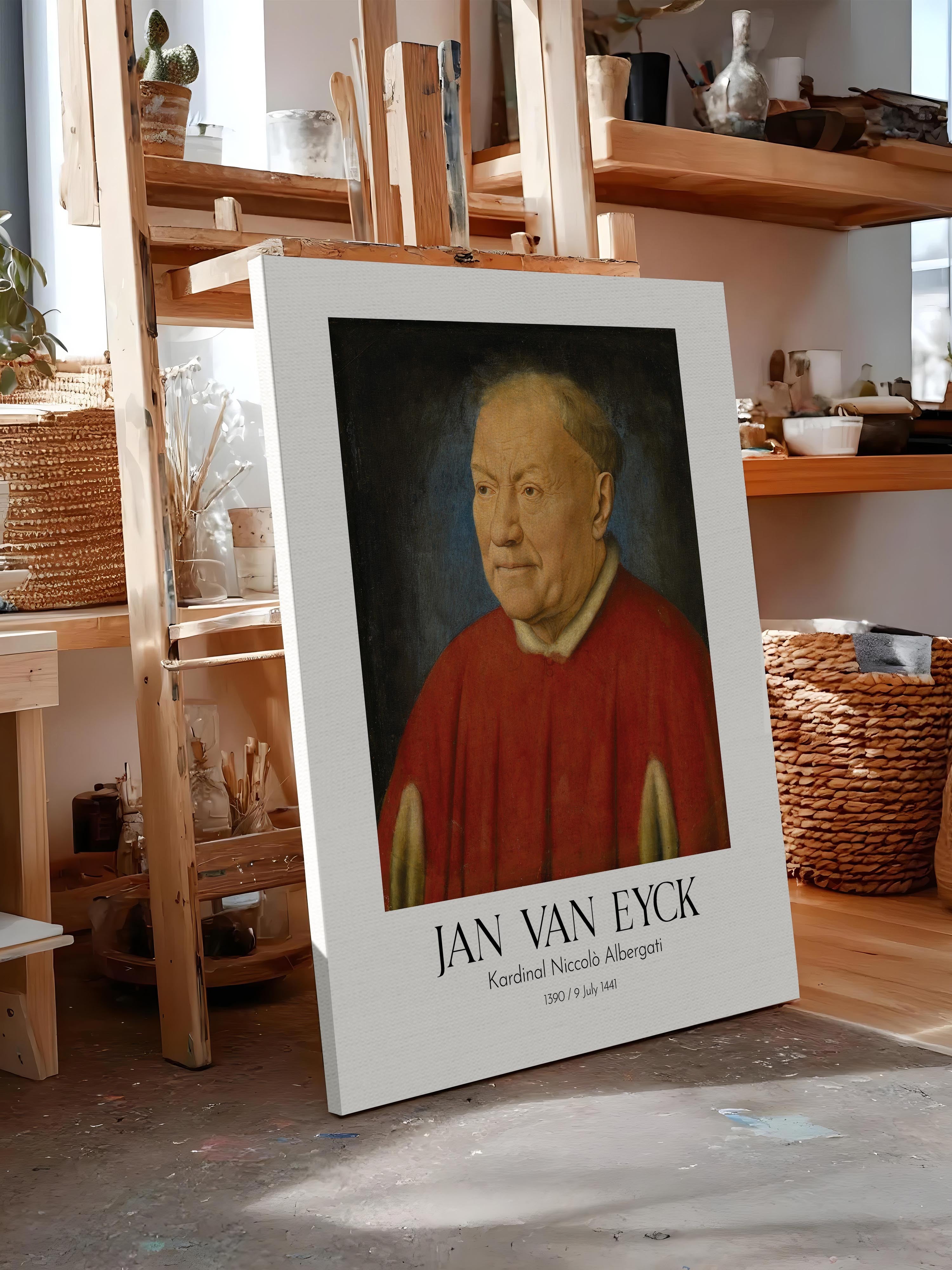 Jan Van Eyck - Kardinal Niccolò Albergati, Kanvas Tablo, Sanat Serisi NO:112135