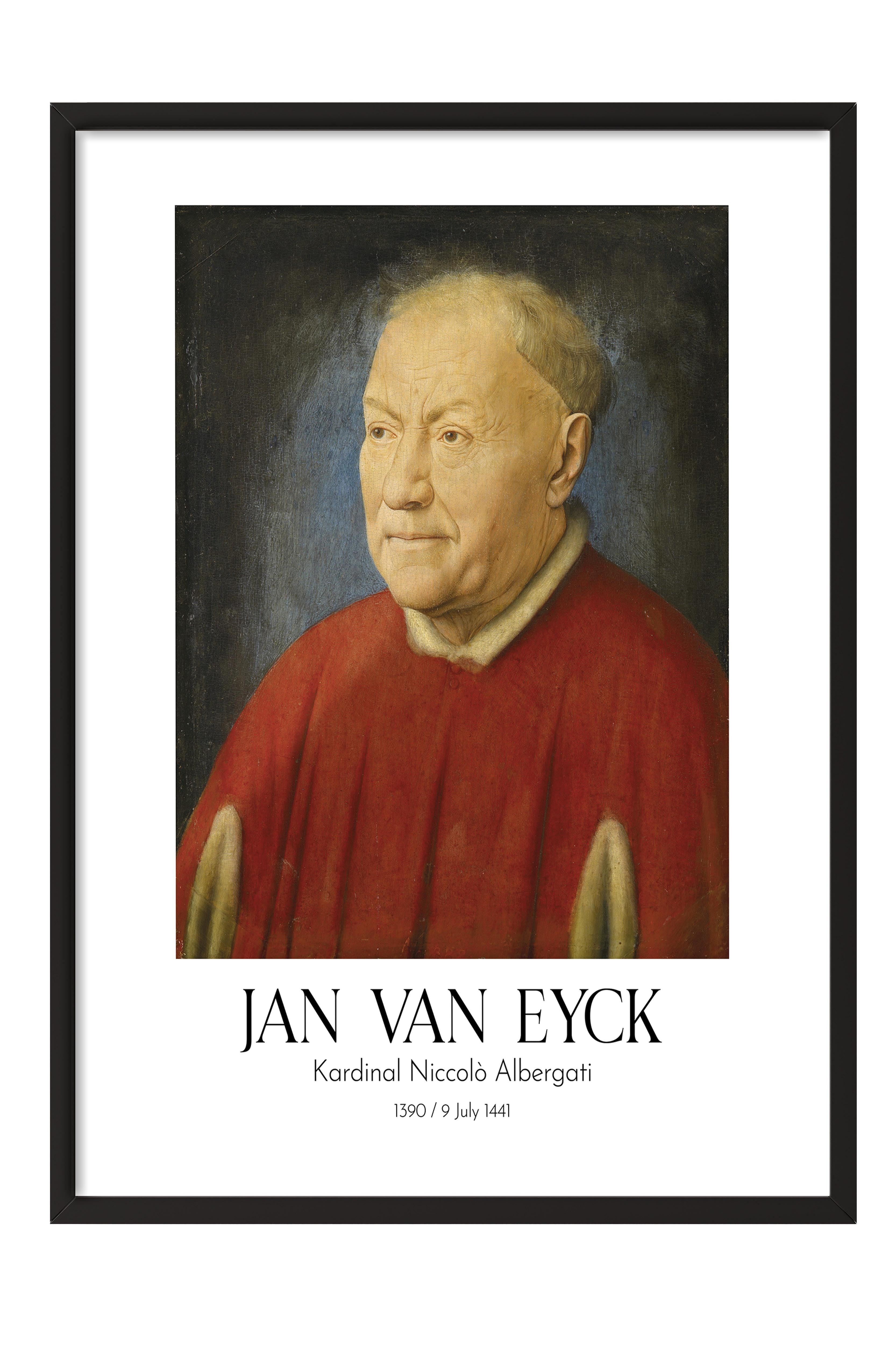 Jan Van Eyck - Kardinal Niccolò Albergati, Siyah Çerçeveli Tablo, Sanat Serisi NO:112135