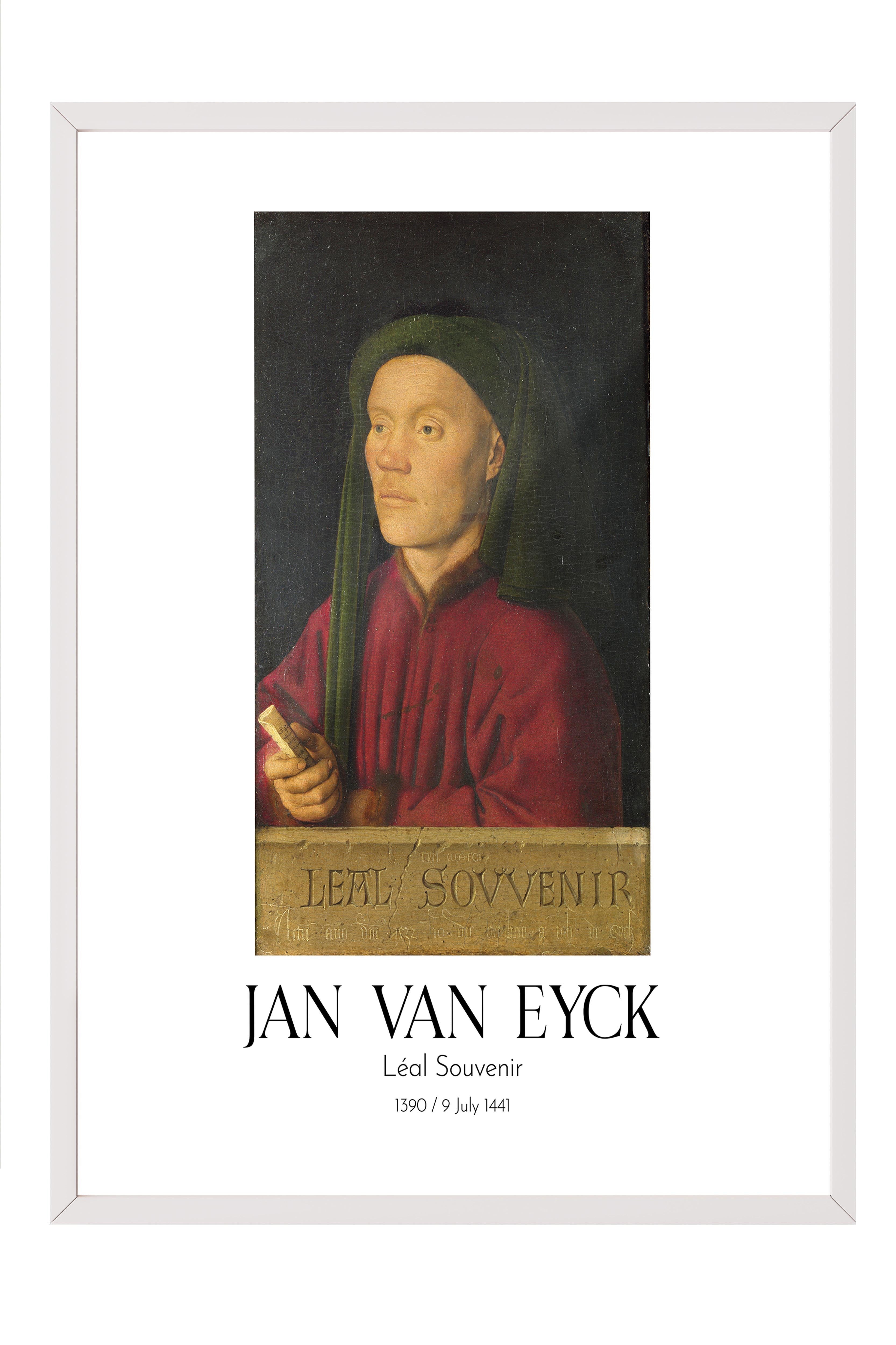 Jan Van Eyck - Léal Souvenir, Beyaz Çerçeveli Tablo, Sanat Serisi NO:112136