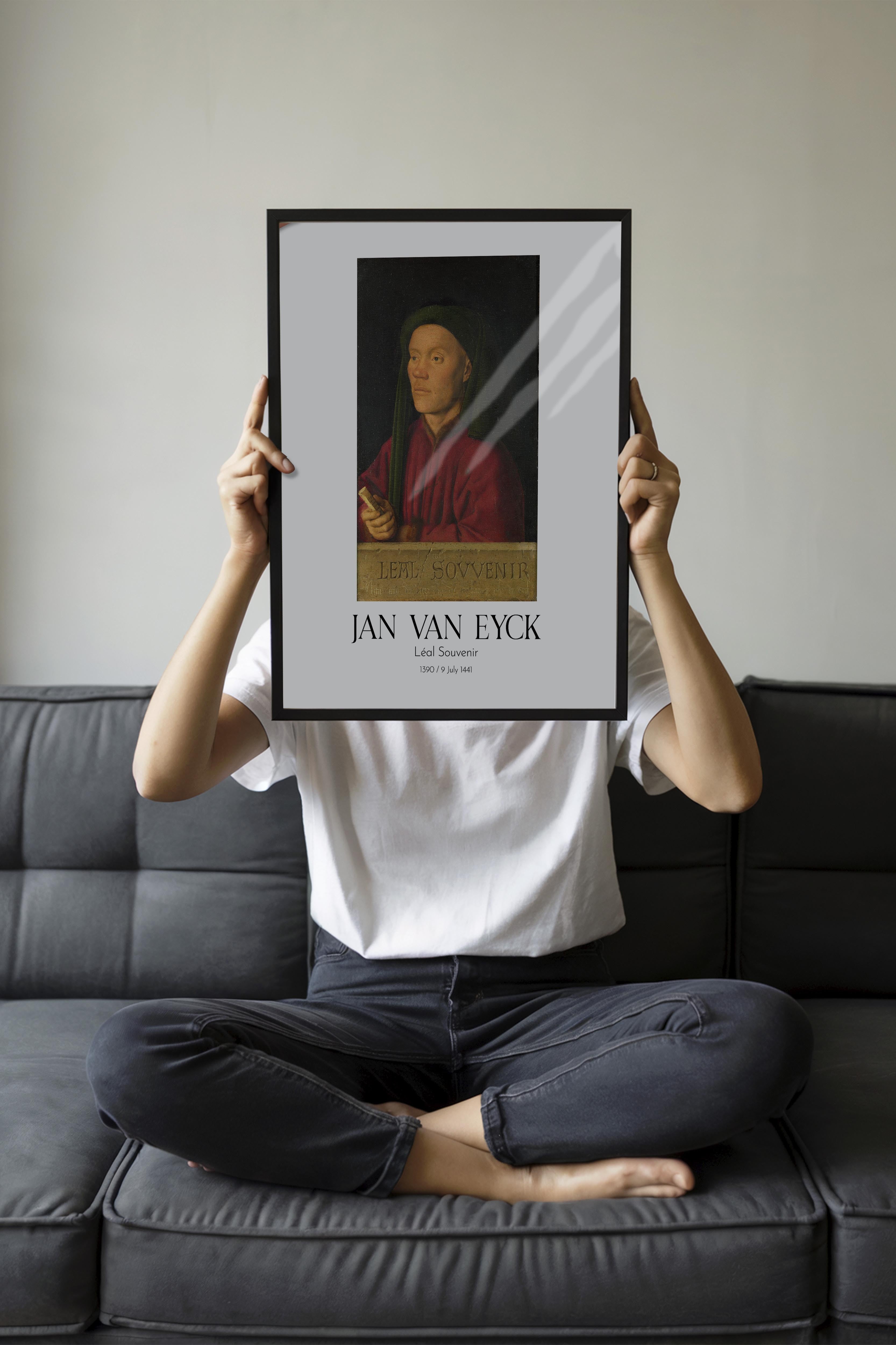 Jan Van Eyck - Léal Souvenir, Siyah Çerçeveli Tablo, Sanat Serisi NO:112136