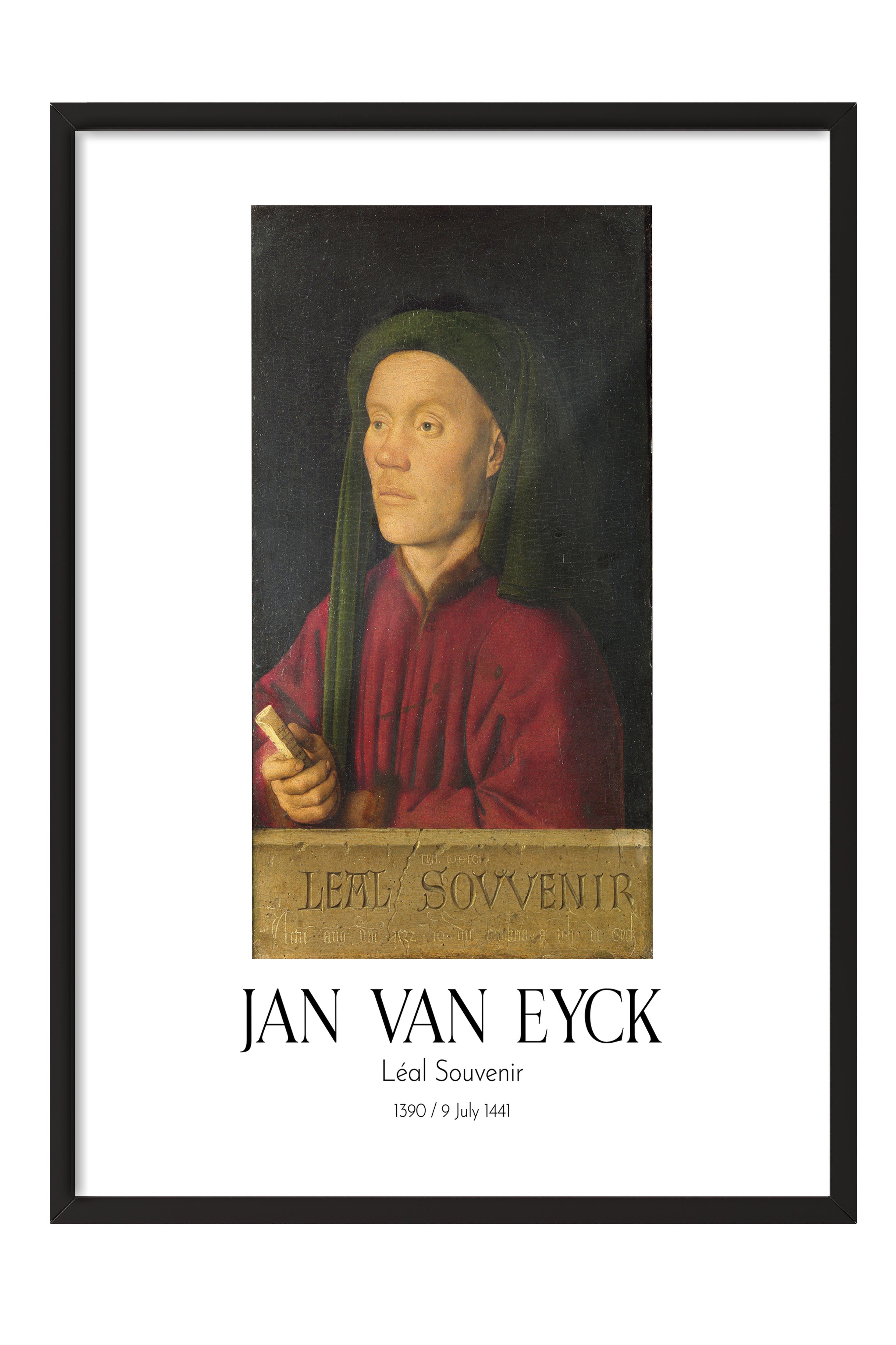 Jan Van Eyck - Léal Souvenir, Siyah Çerçeveli Tablo, Sanat Serisi NO:112136