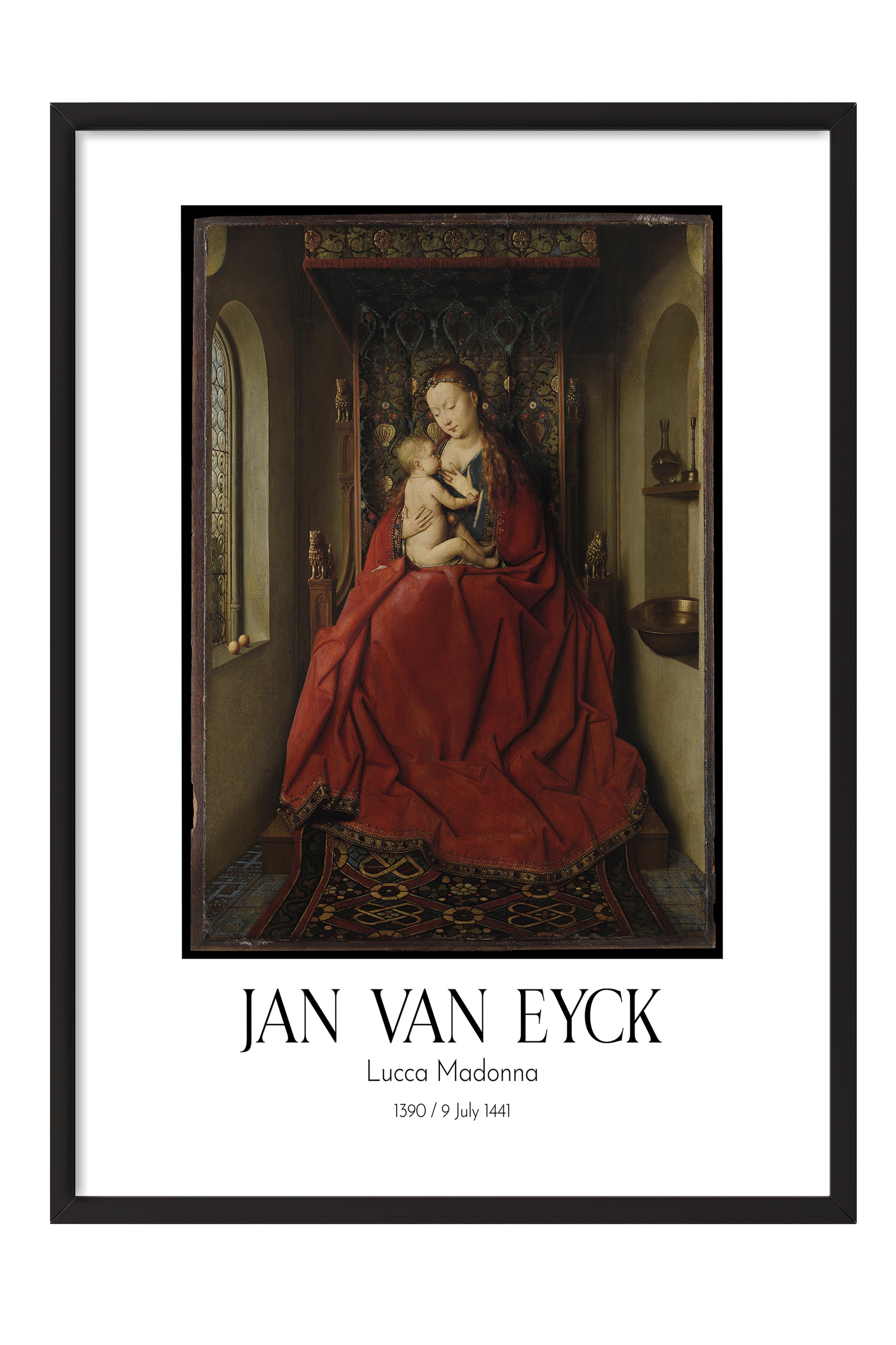 Jan Van Eyck - Lucca Madonna, Siyah Çerçeveli Tablo, Sanat Serisi NO:112137