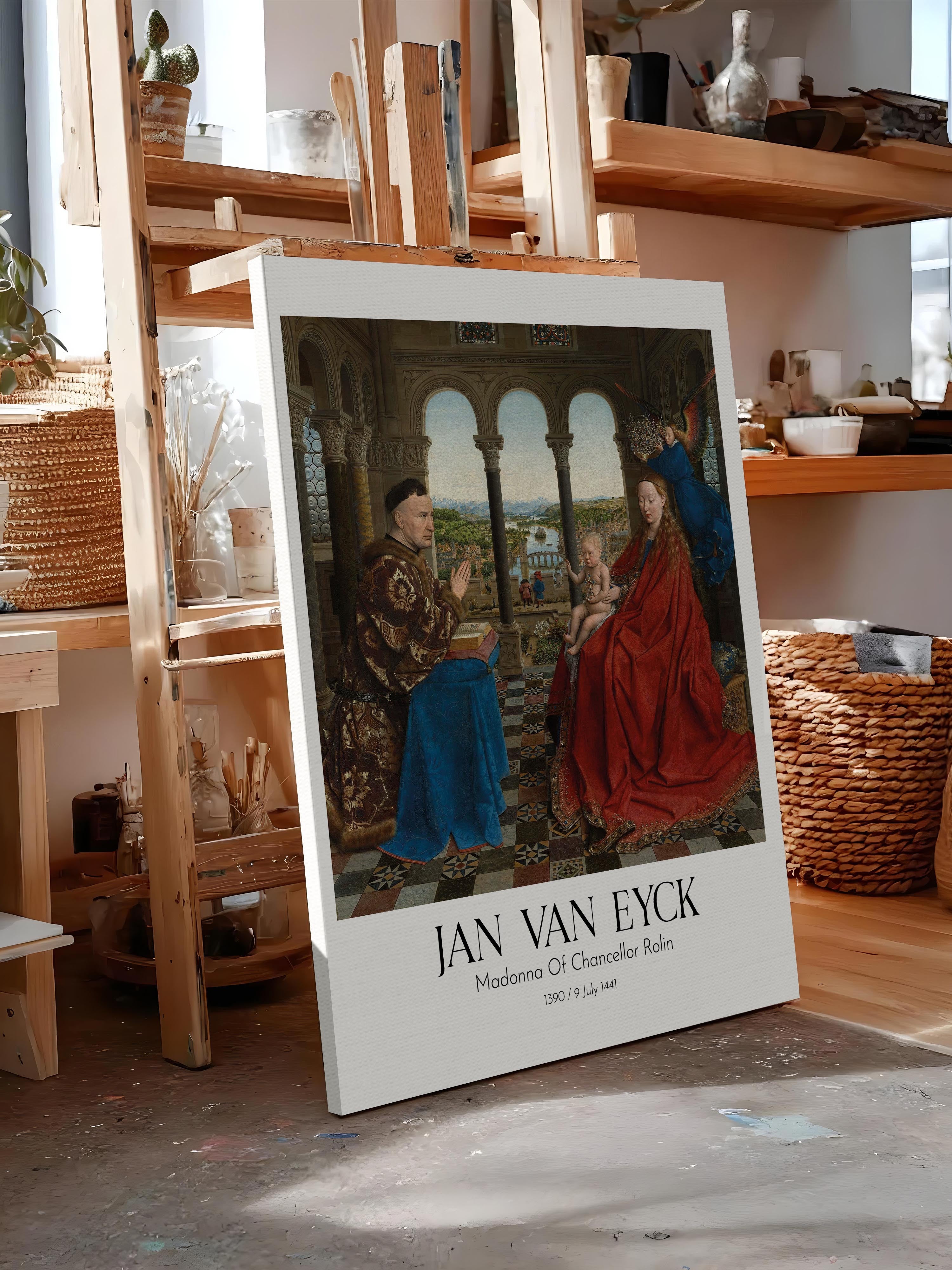 Jan Van Eyck - Madonna Of Chancellor Rolin, Kanvas Tablo, Sanat Serisi NO:112127