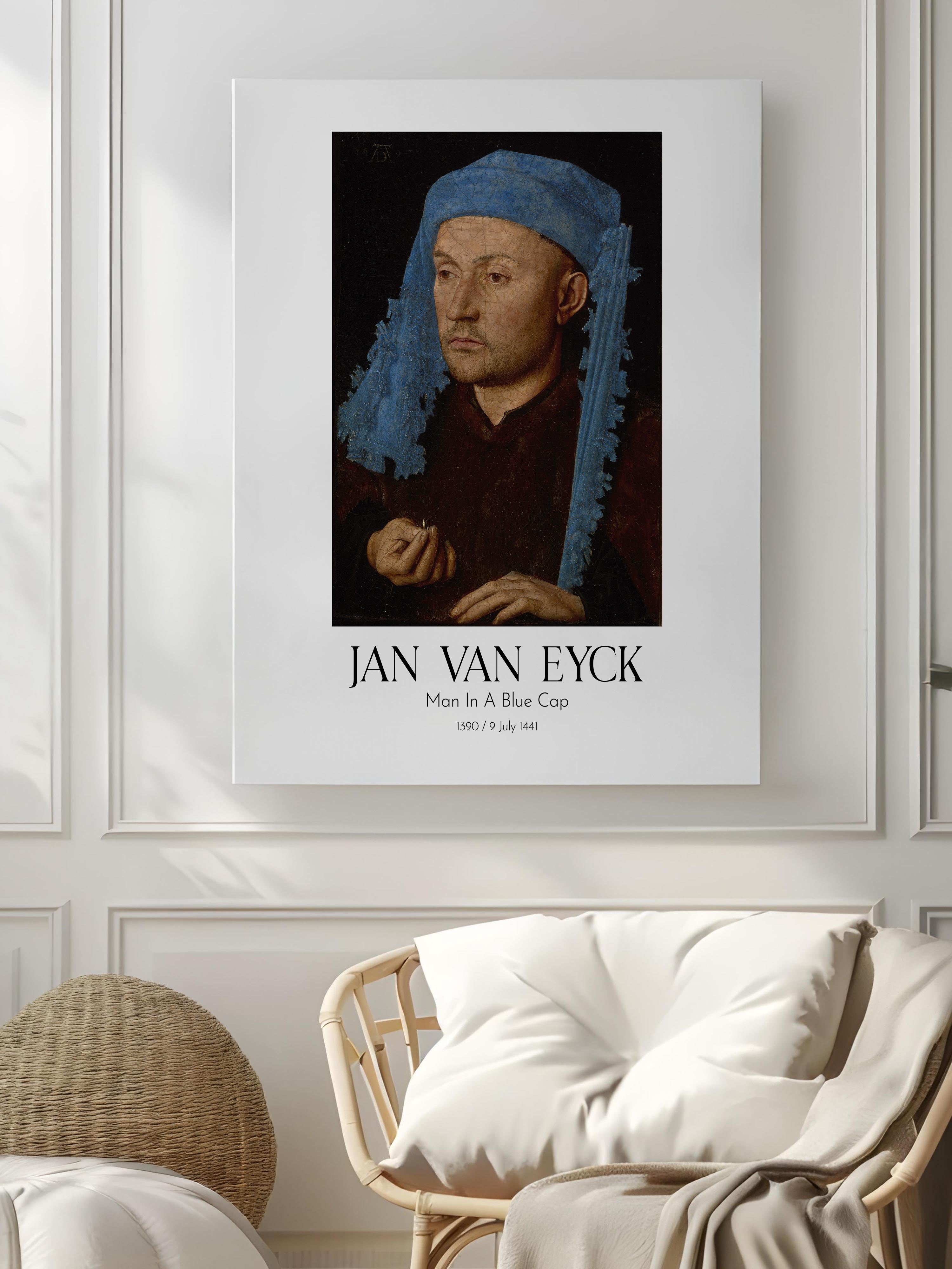 Jan Van Eyck - Man In A Blue Cap, Kanvas Tablo, Sanat Serisi NO:112139
