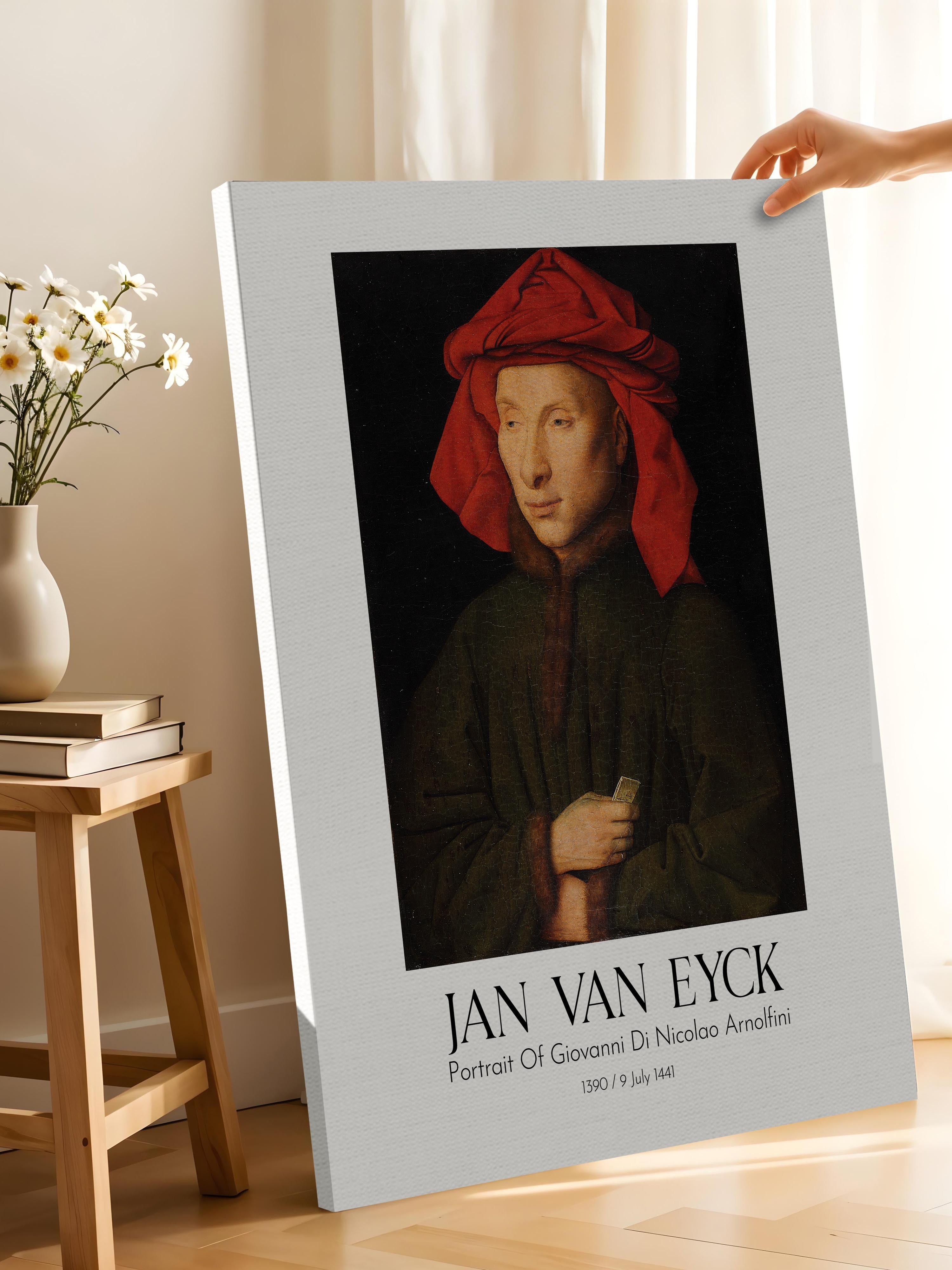 Jan Van Eyck - Portrait Of Giovanni Di Nicolao Arnolfini, Kanvas Tablo, Sanat Serisi NO:112145