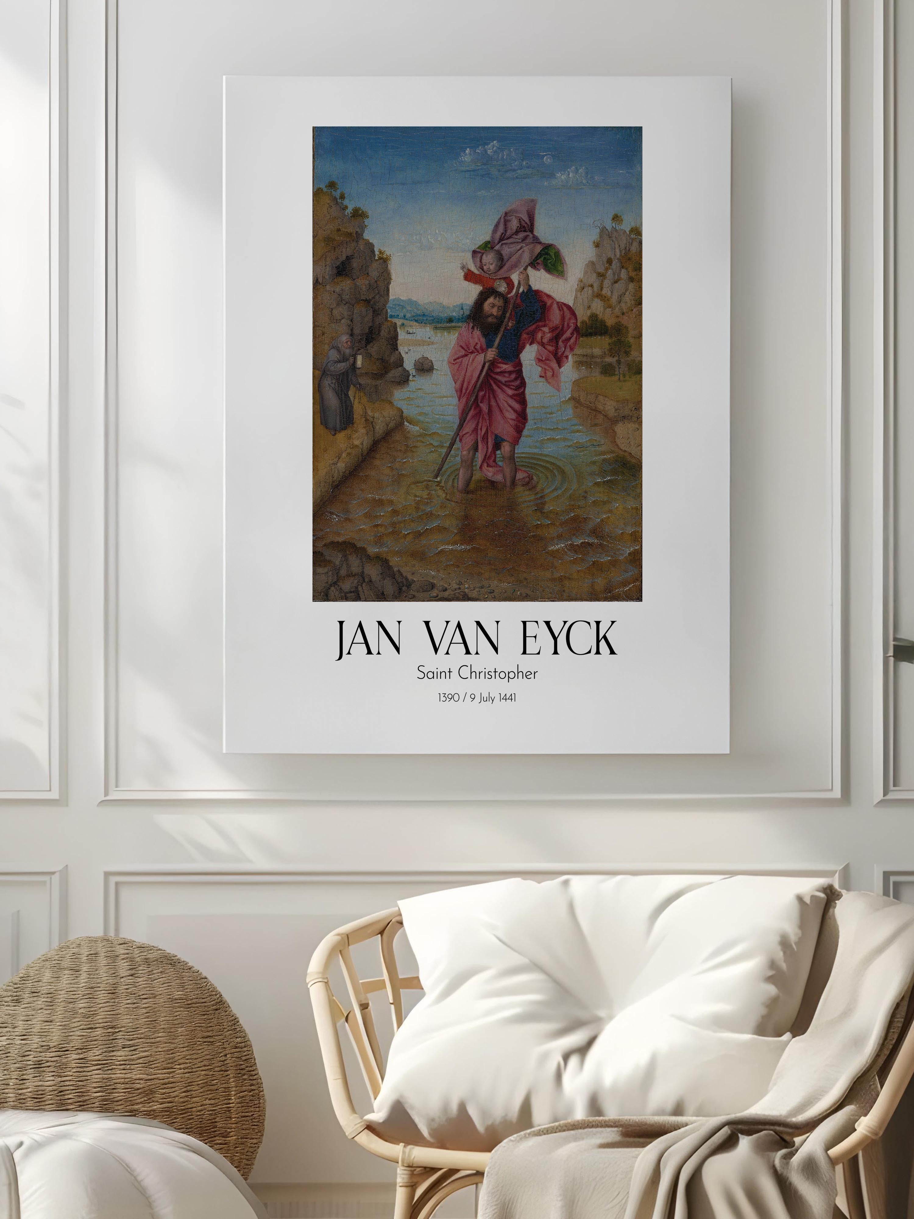 Jan Van Eyck - Saint Christopher, Kanvas Tablo, Sanat Serisi NO:112148
