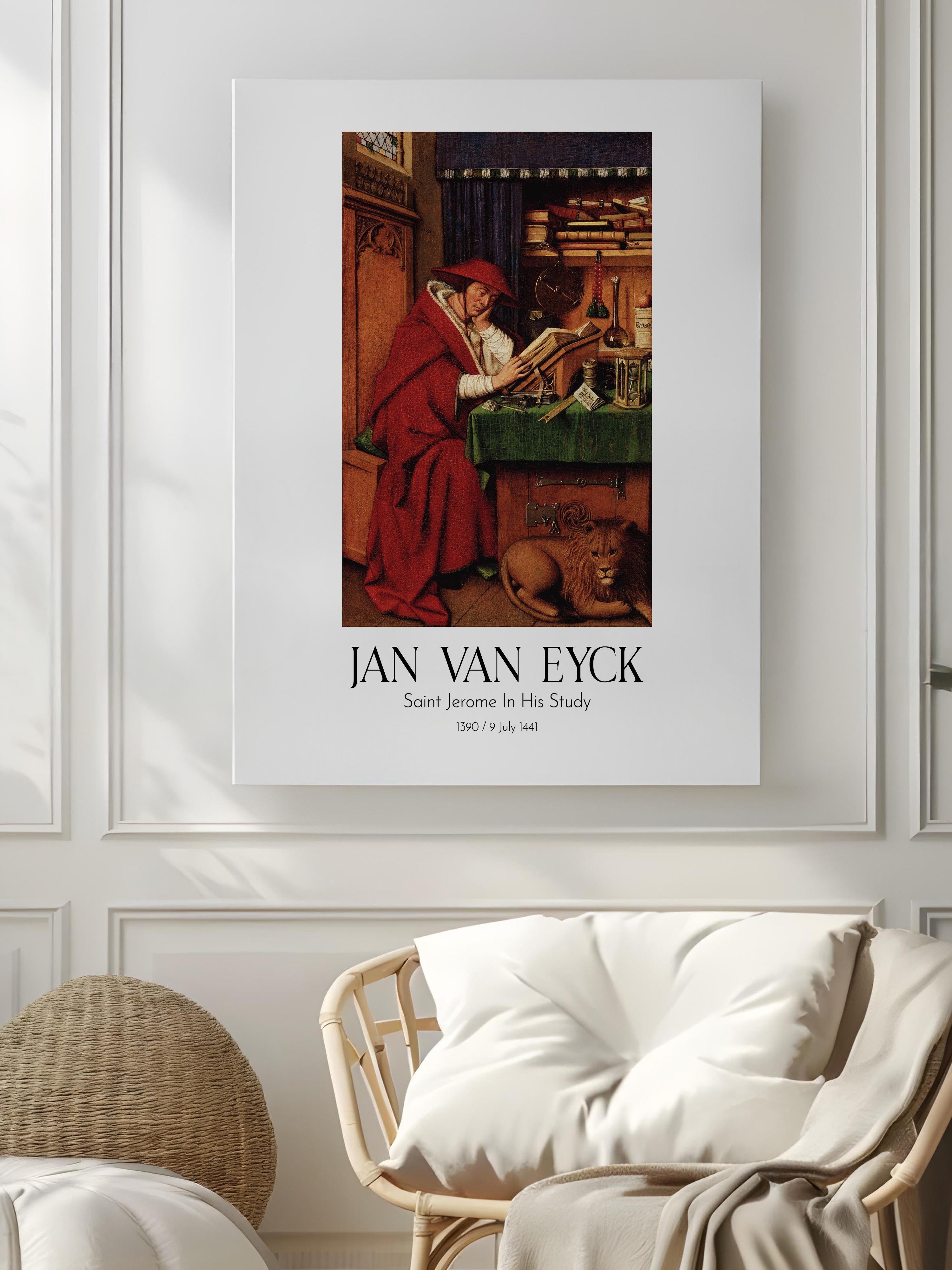 Jan Van Eyck - Saint Jerome In His Study, Kanvas Tablo, Sanat Serisi NO:112150