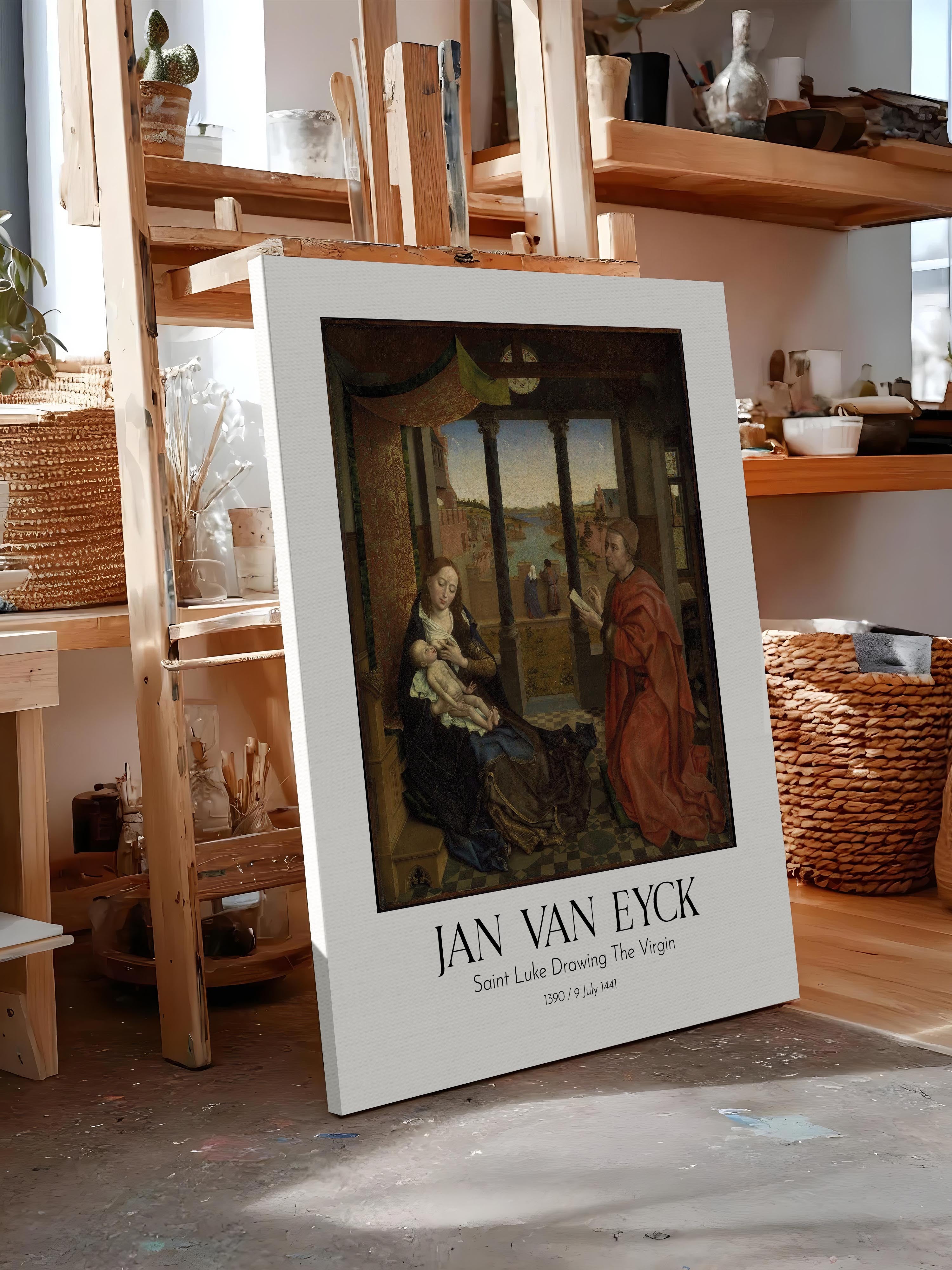 Jan Van Eyck - Saint Luke Drawing The Virgin, Kanvas Tablo, Sanat Serisi NO:112151