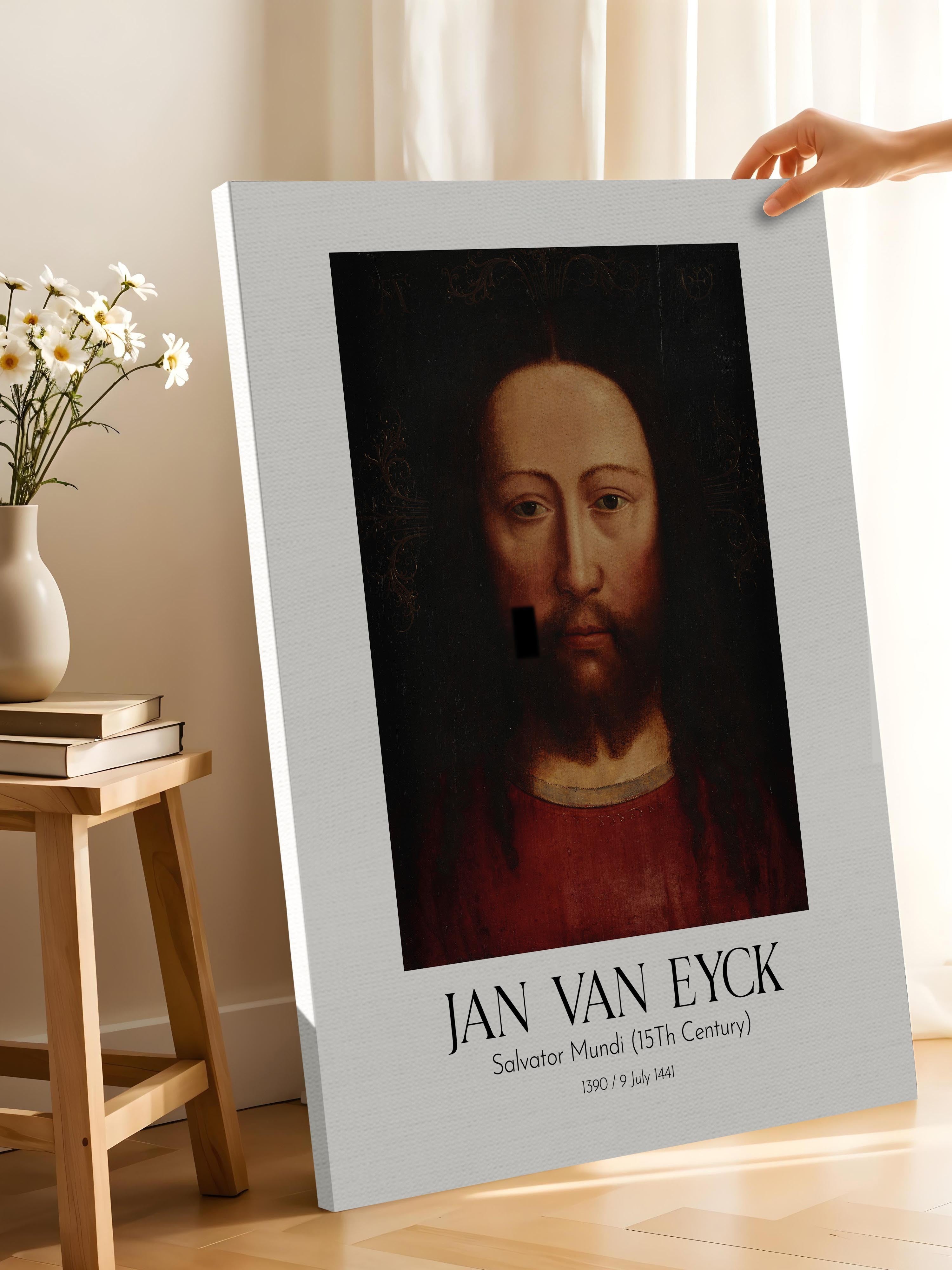 Jan Van Eyck - Salvator Mundi (15Th Century), Kanvas Tablo, Sanat Serisi NO:112152