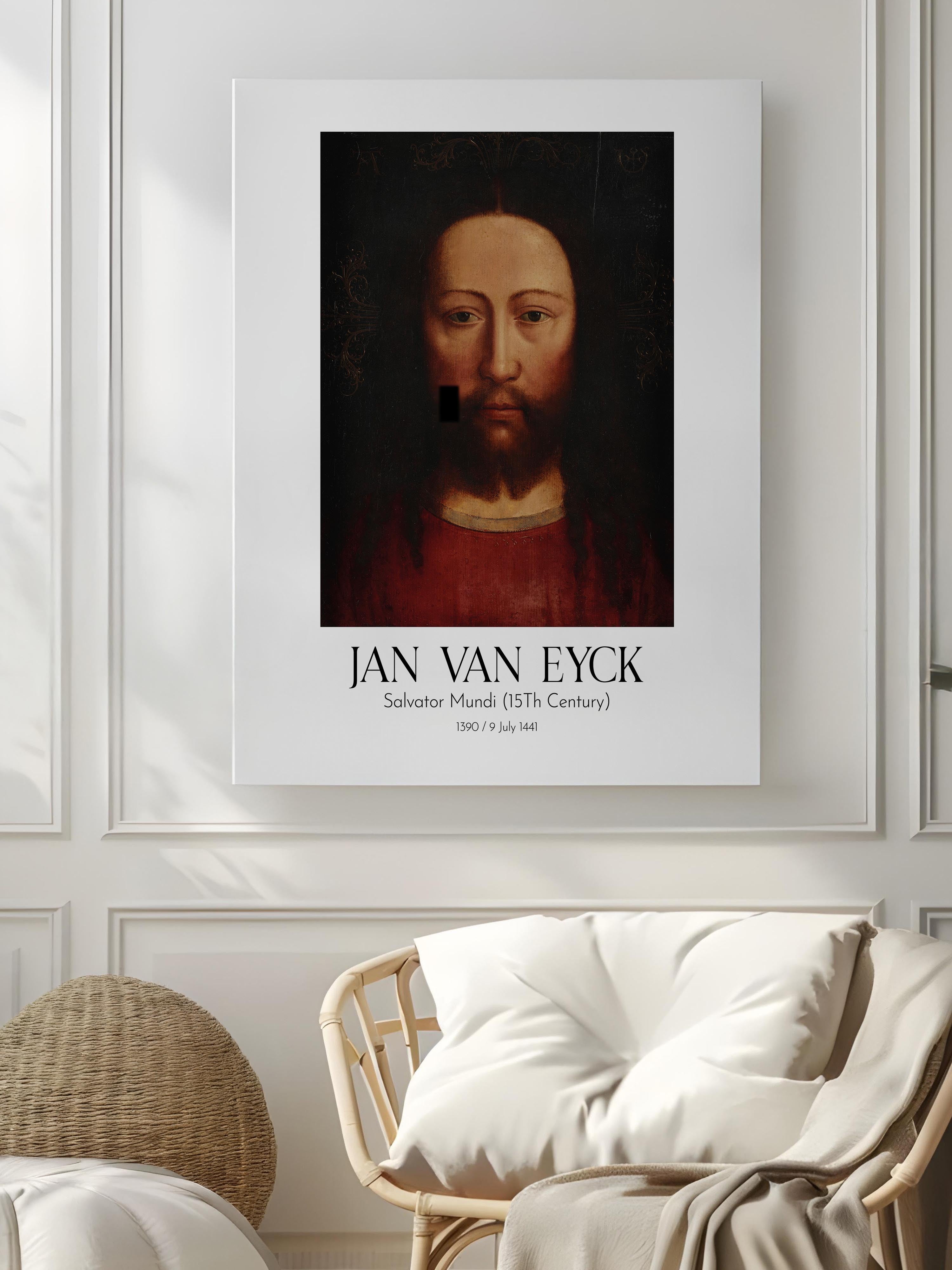 Jan Van Eyck - Salvator Mundi (15Th Century), Kanvas Tablo, Sanat Serisi NO:112152