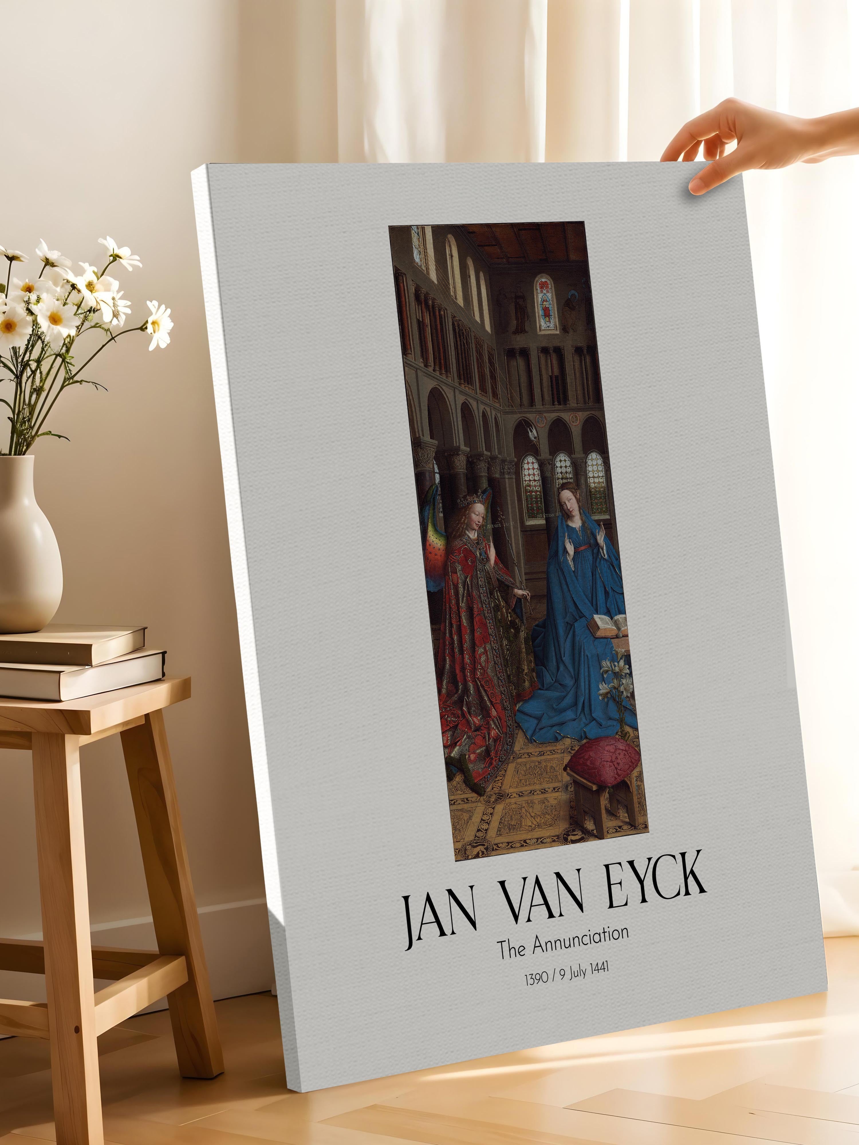 Jan Van Eyck - The Annunciation, Kanvas Tablo, Sanat Serisi NO:112155
