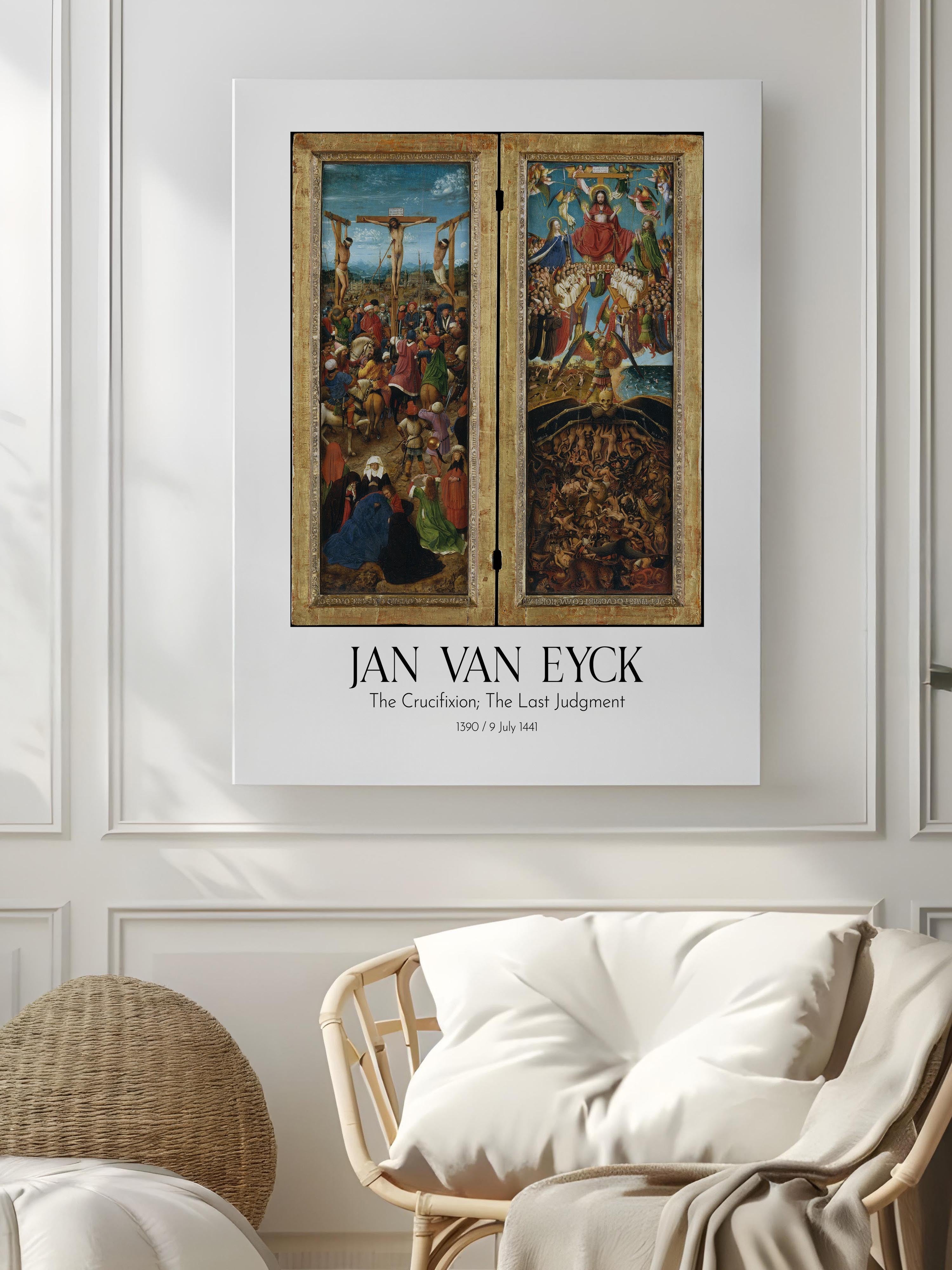 Jan Van Eyck - The Crucifixion; The Last Judgment, Kanvas Tablo, Sanat Serisi NO:112157