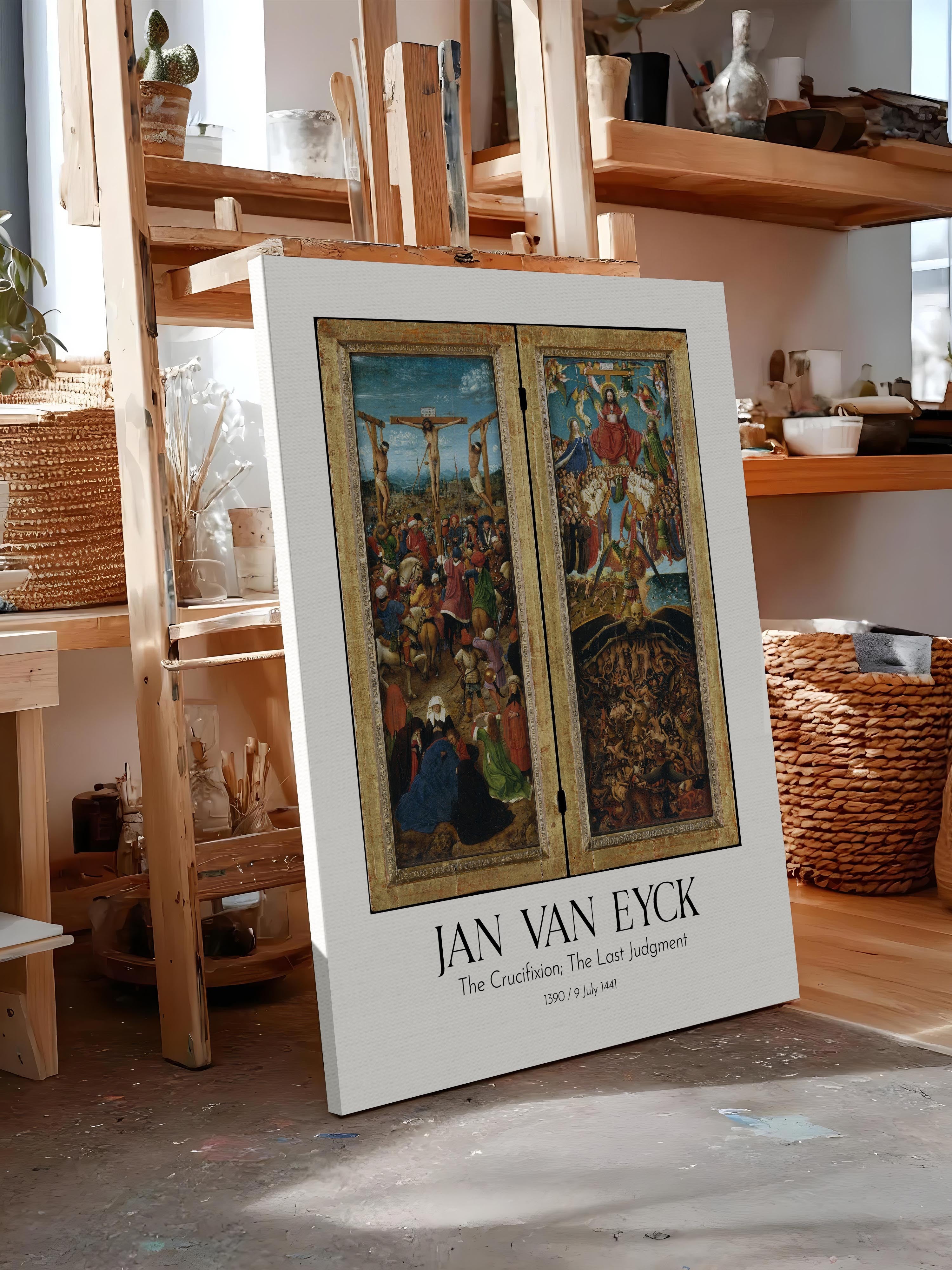 Jan Van Eyck - The Crucifixion; The Last Judgment, Kanvas Tablo, Sanat Serisi NO:112157