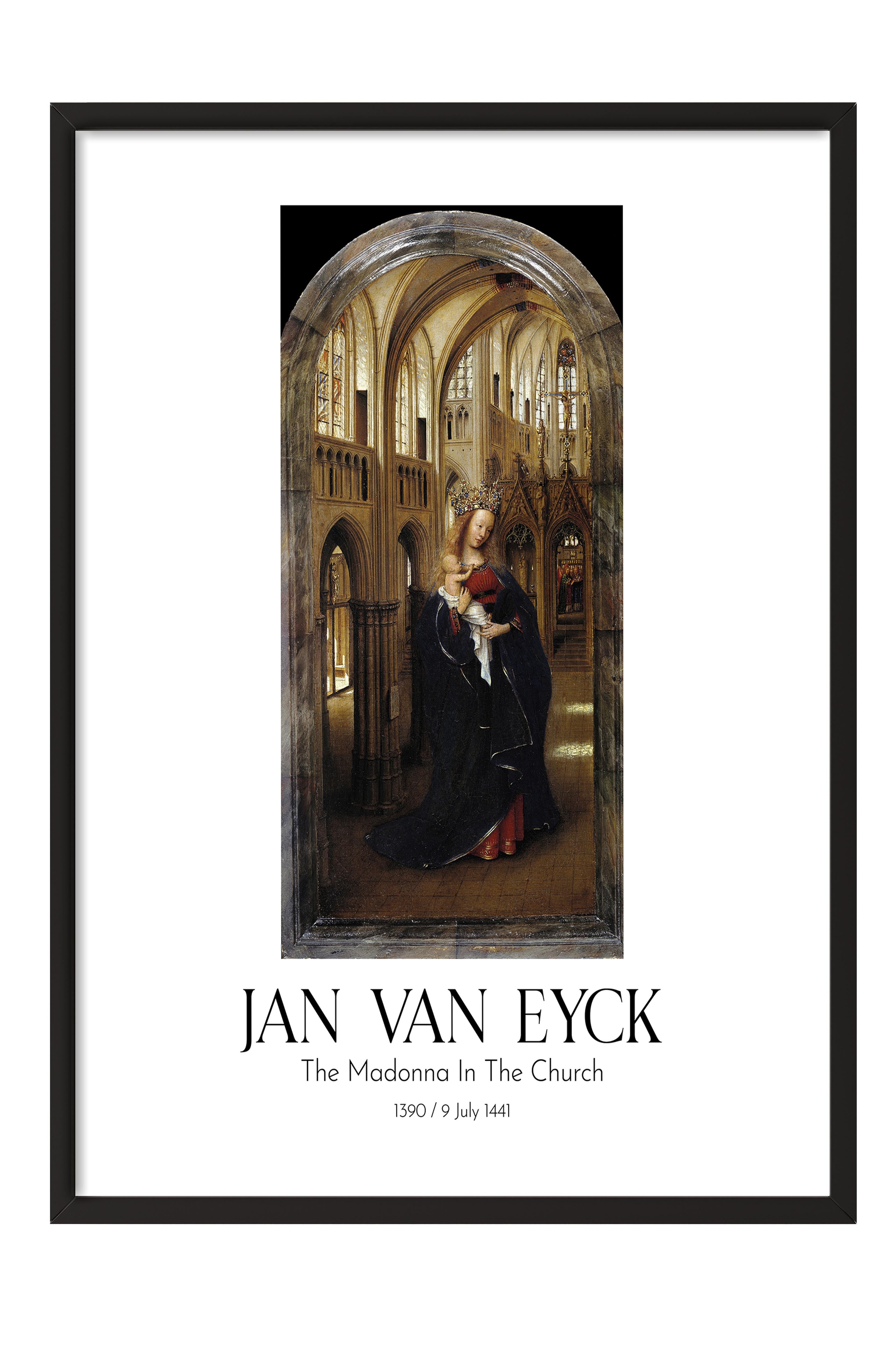 Jan Van Eyck - The Madonna In The Church, Siyah Çerçeveli Tablo, Sanat Serisi NO:112159