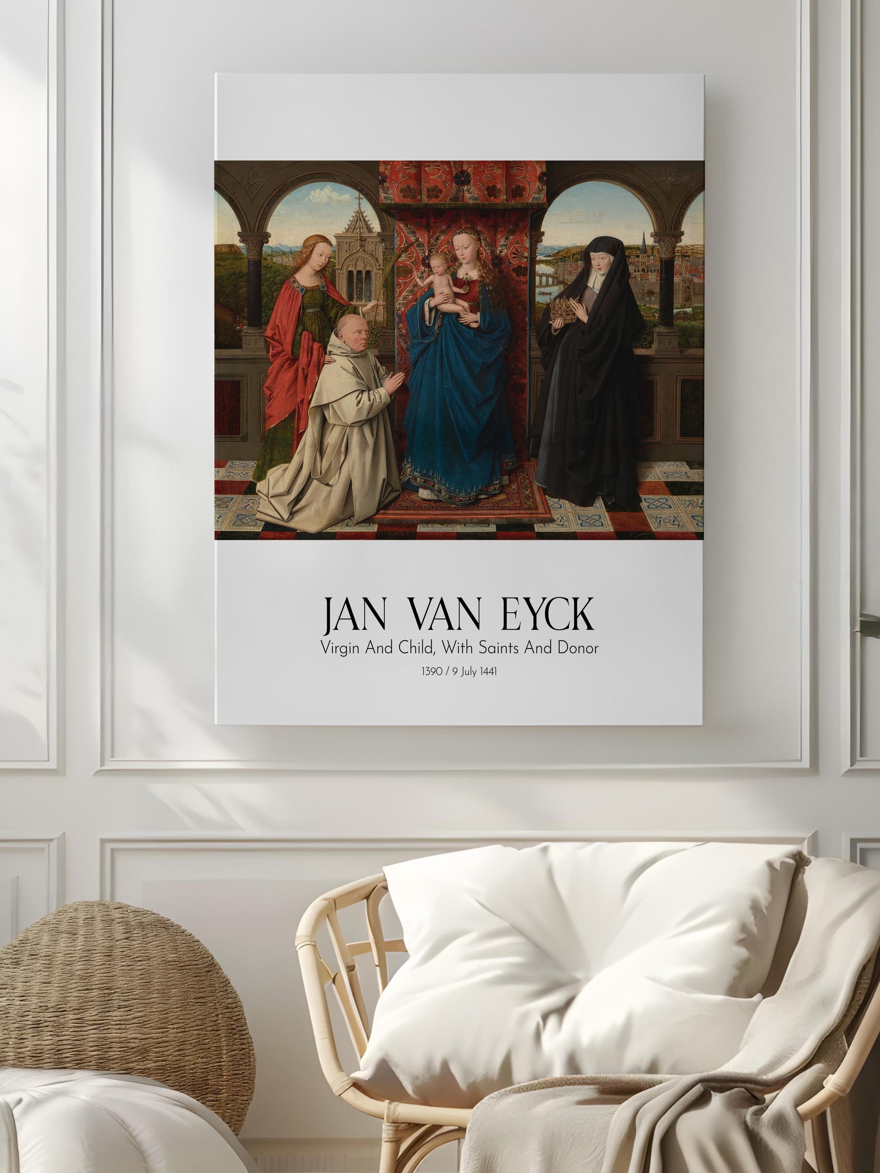 Jan Van Eyck - Virgin And Child, With Saints And Donor, Kanvas Tablo, Sanat Serisi NO:112162