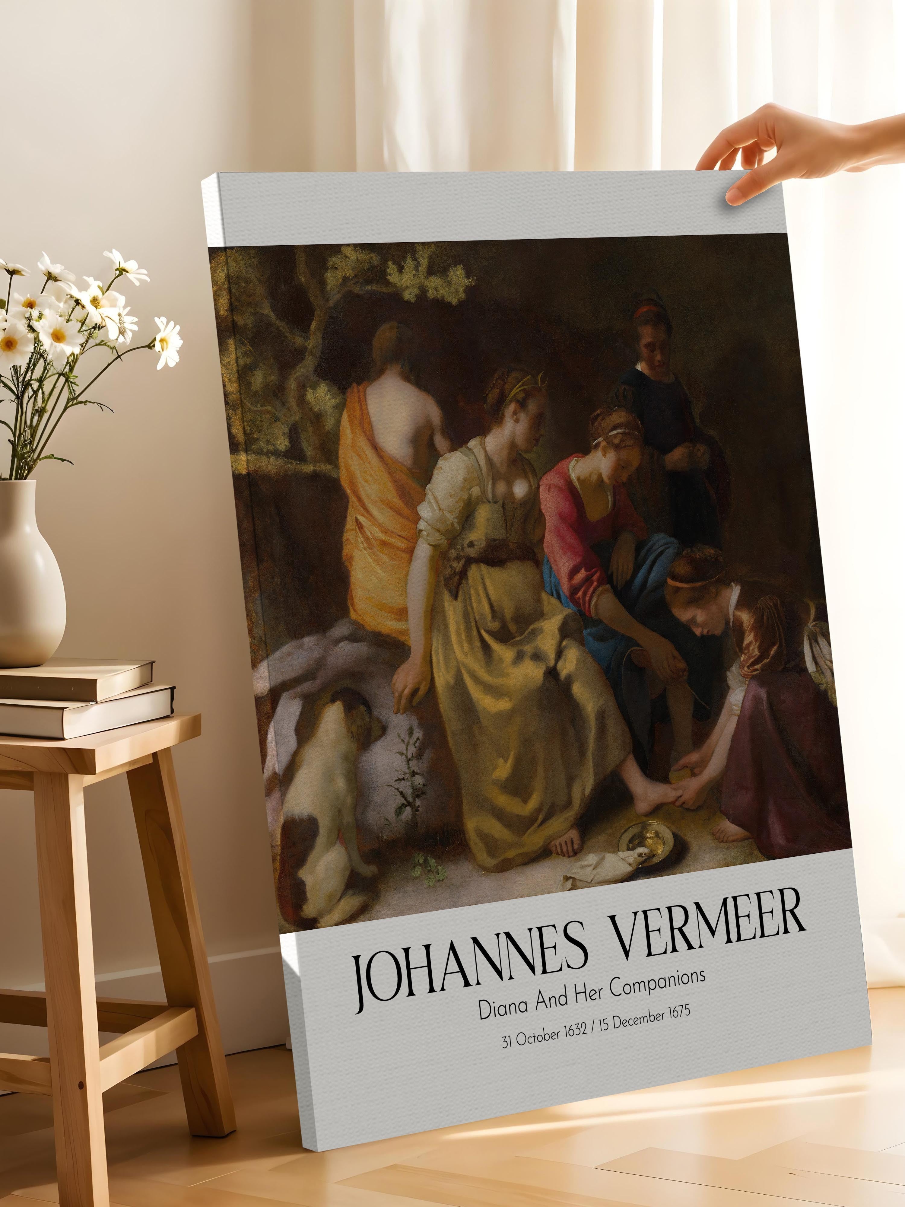 Johannes Vermeer - Diana And Her Companions, Kanvas Tablo, Sanat Serisi NO:110347