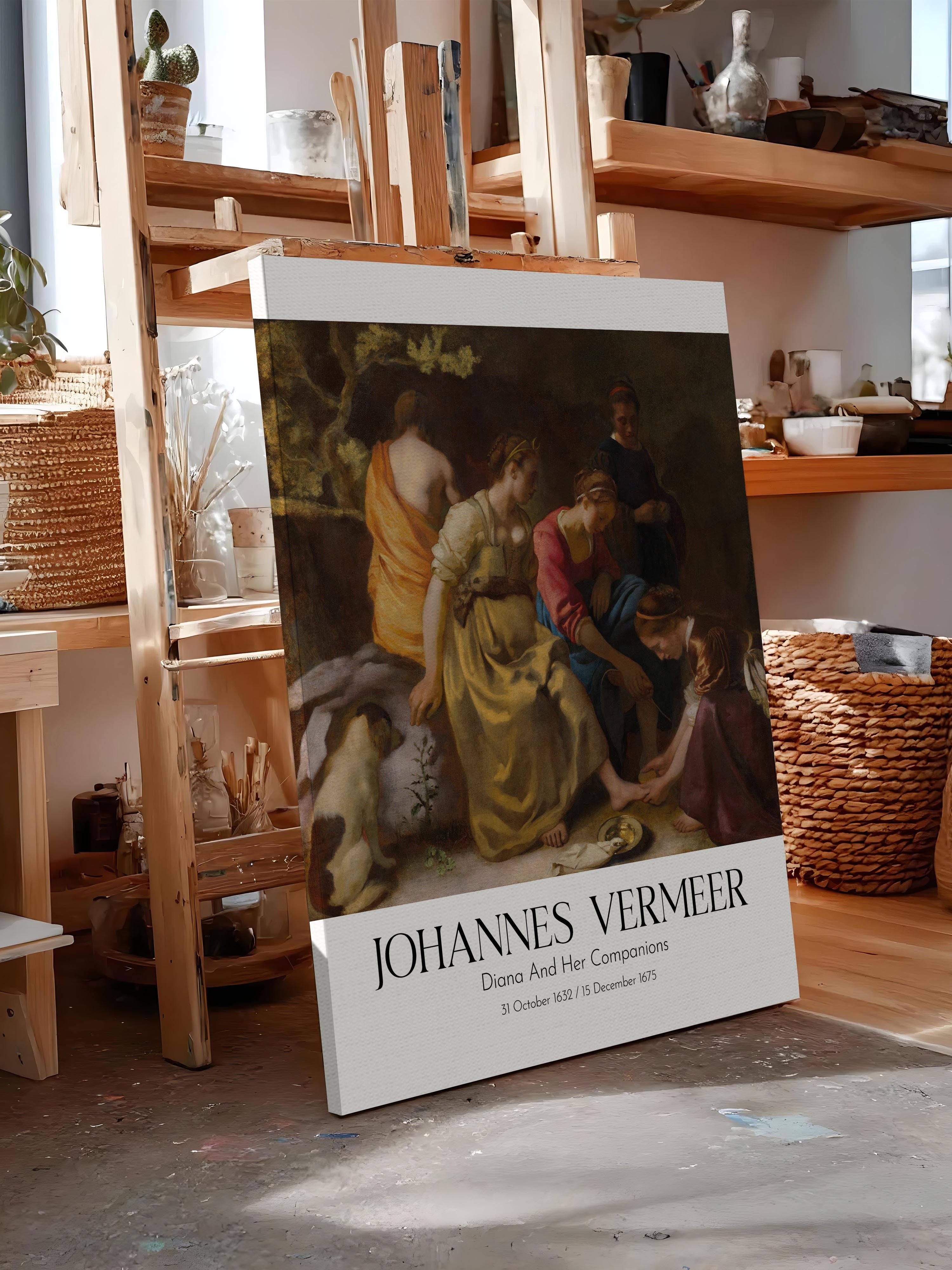 Johannes Vermeer - Diana And Her Companions, Kanvas Tablo, Sanat Serisi NO:110347