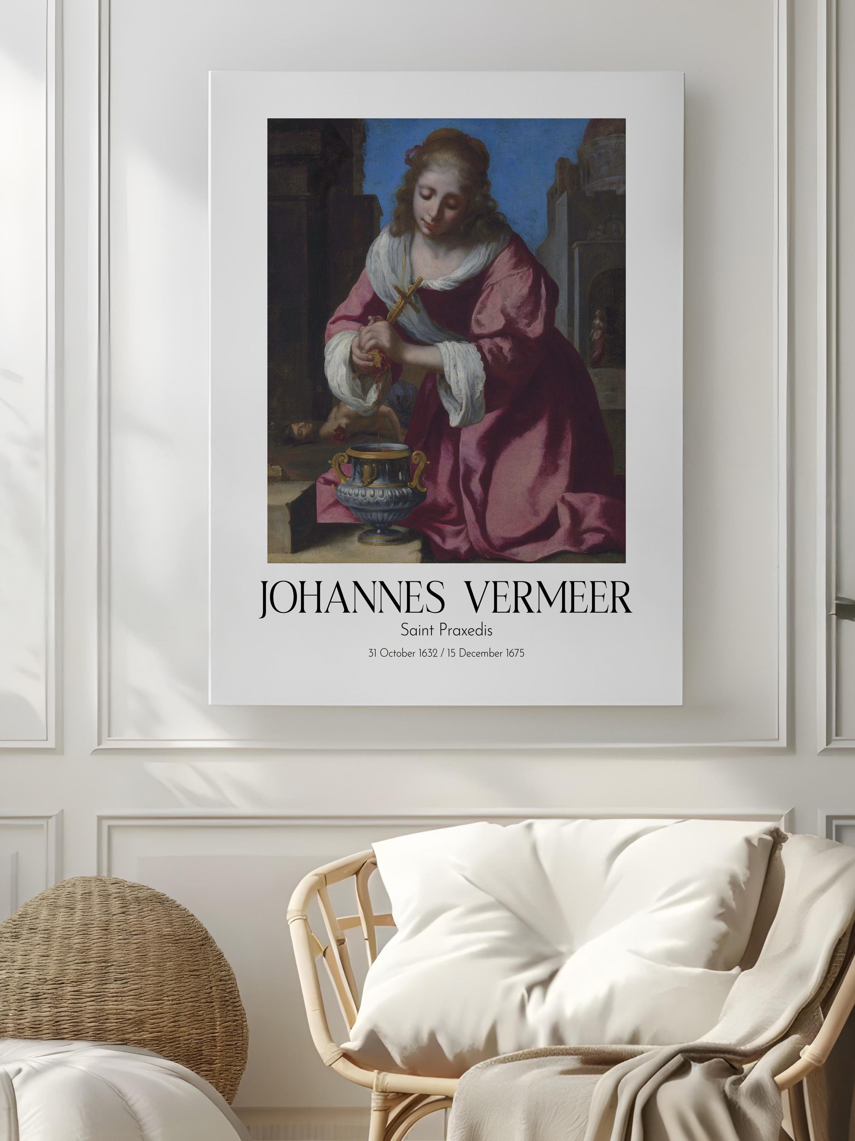 Johannes Vermeer - Saint Praxedis, Kanvas Tablo, Sanat Serisi NO:110352