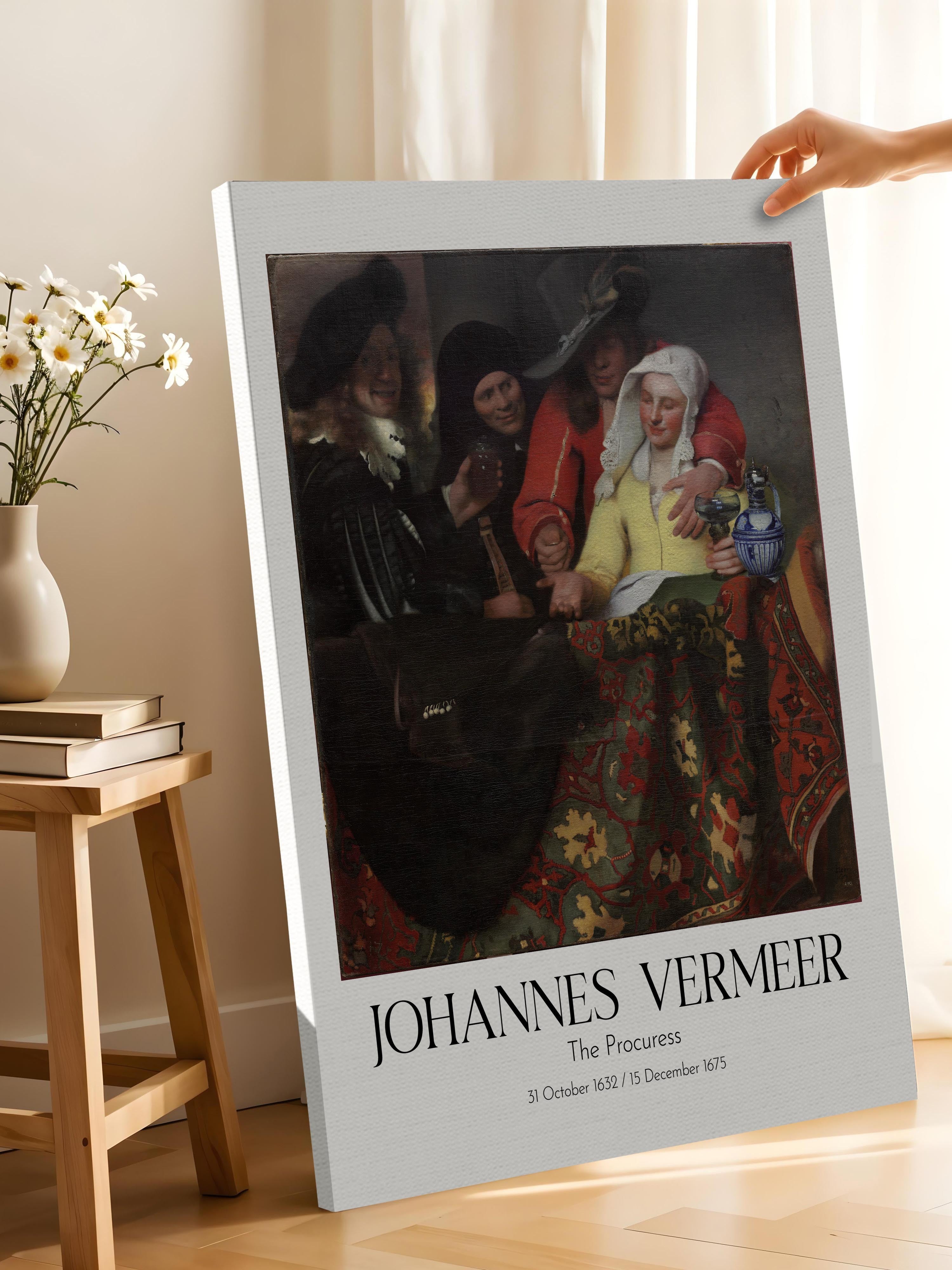 Johannes Vermeer - The Procuress, Kanvas Tablo, Sanat Serisi NO:110357