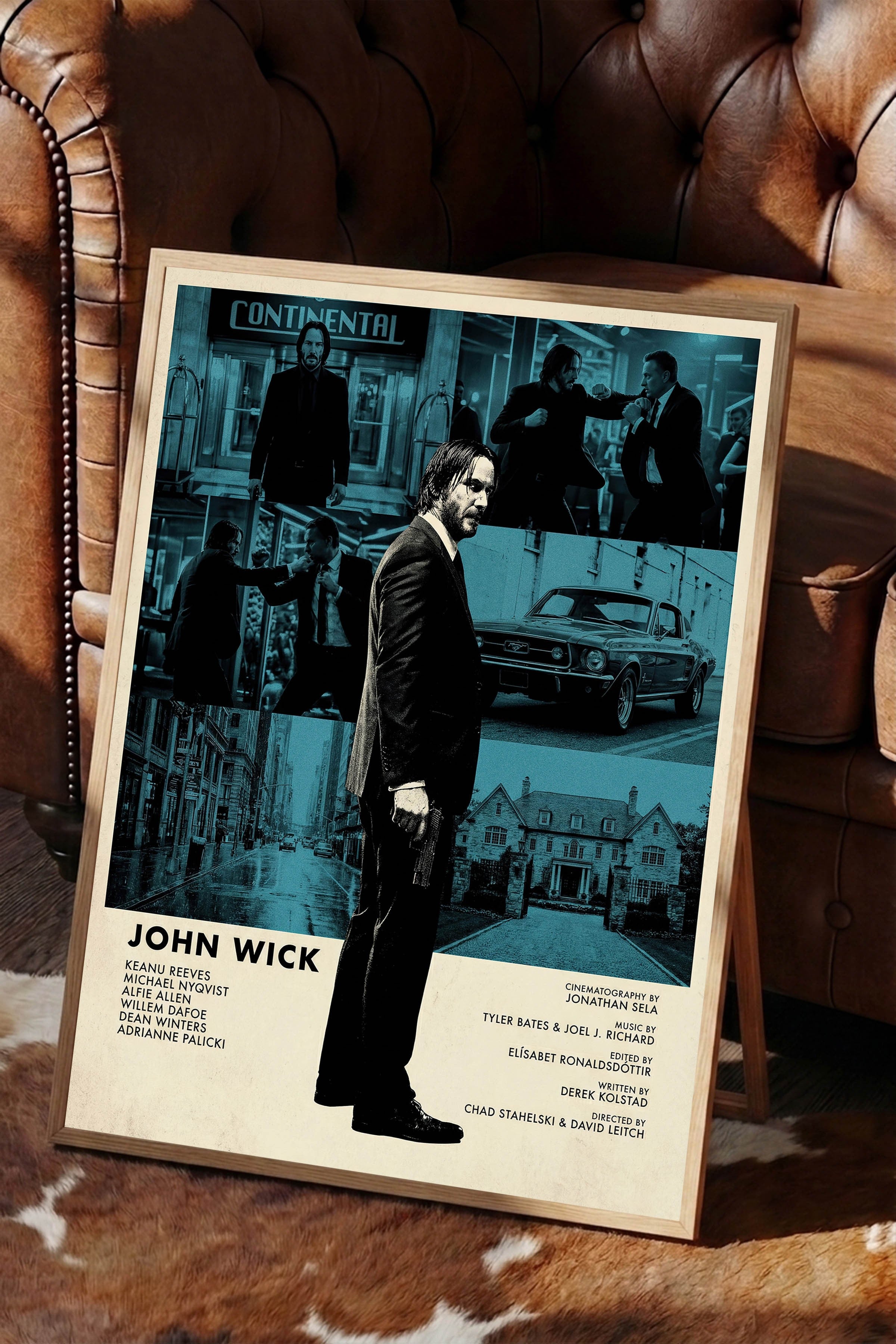 John Wick Ahşap Çerçeveli Poster, Sinema ve Dizi Tablo, Film Dizi Afişleri NO:112834