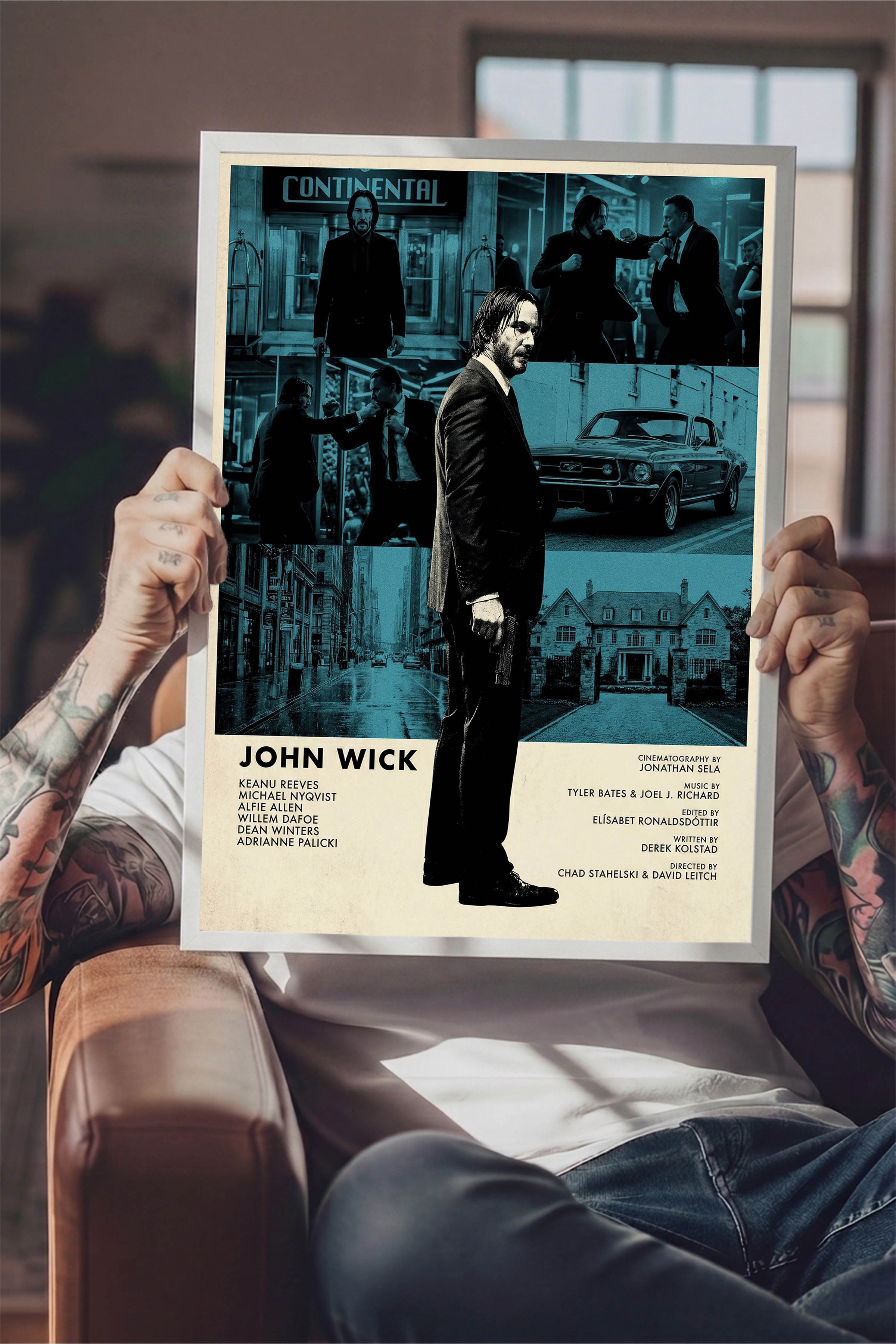 John Wick Beyaz Çerçeveli Poster, Sinema ve Dizi Tablo, Film Dizi Afişleri NO:112834
