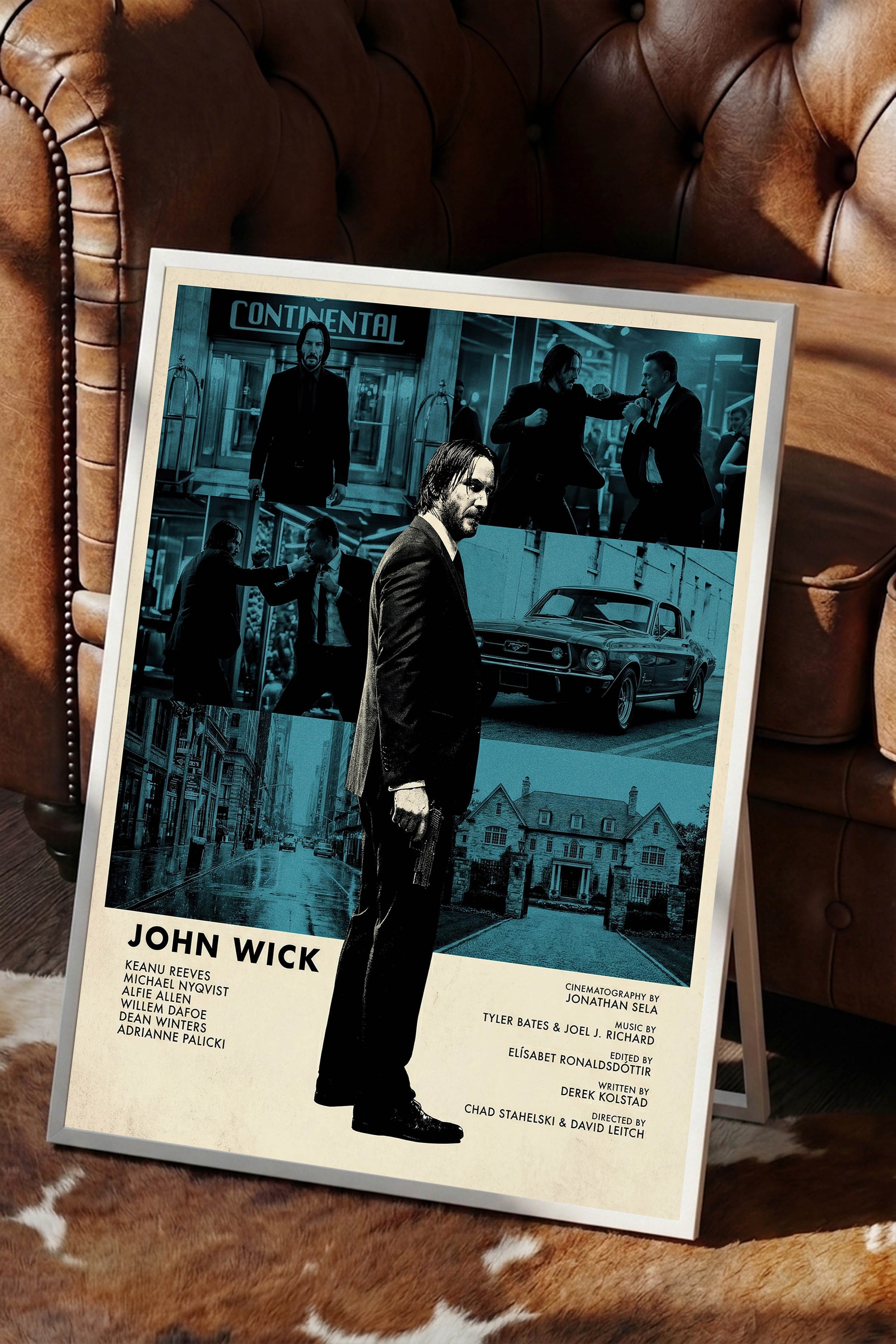 John Wick Beyaz Çerçeveli Poster, Sinema ve Dizi Tablo, Film Dizi Afişleri NO:112834