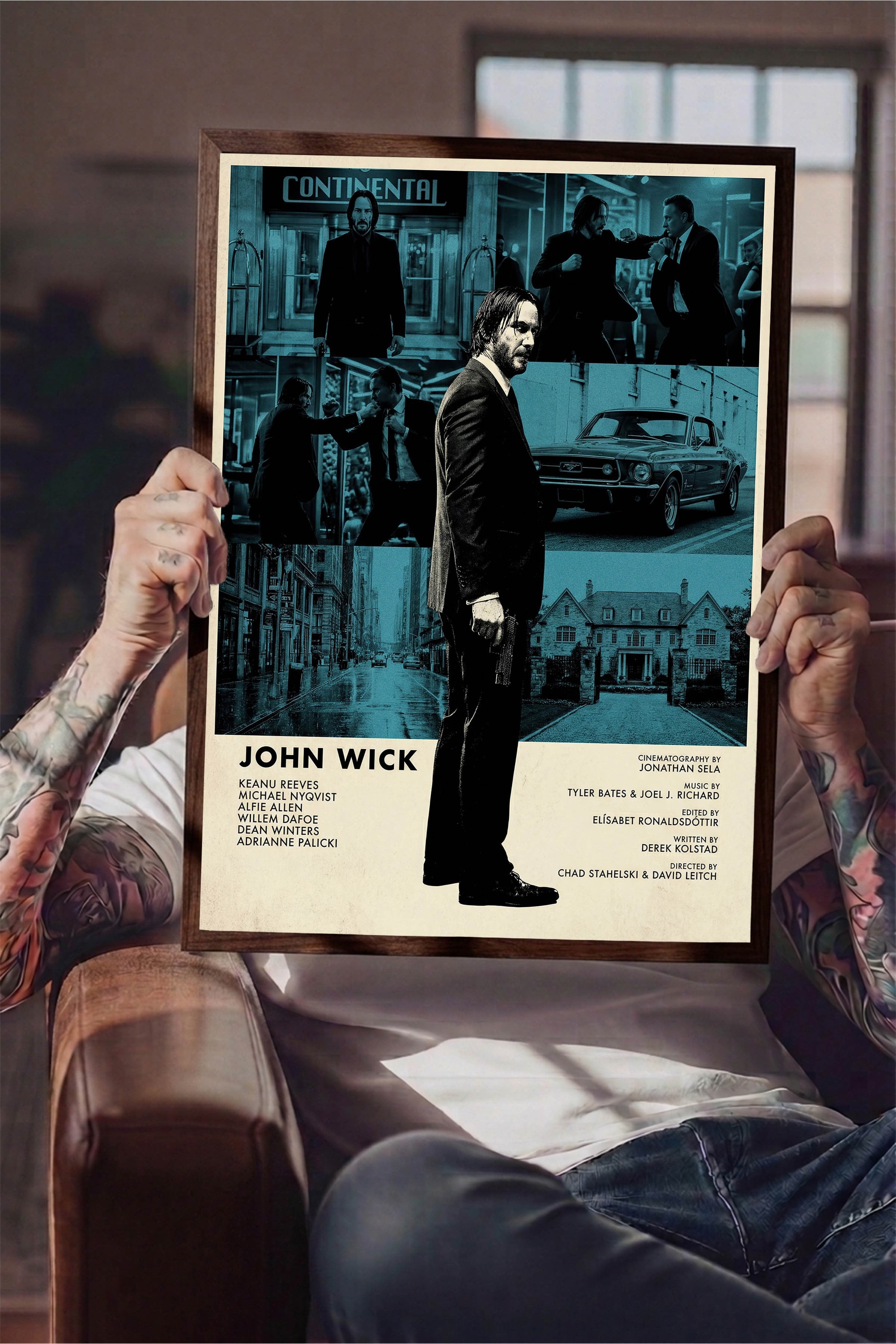 John Wick Kahverengi Çerçeveli Poster, Sinema ve Dizi Tablo, Film Dizi Afişleri NO:112834