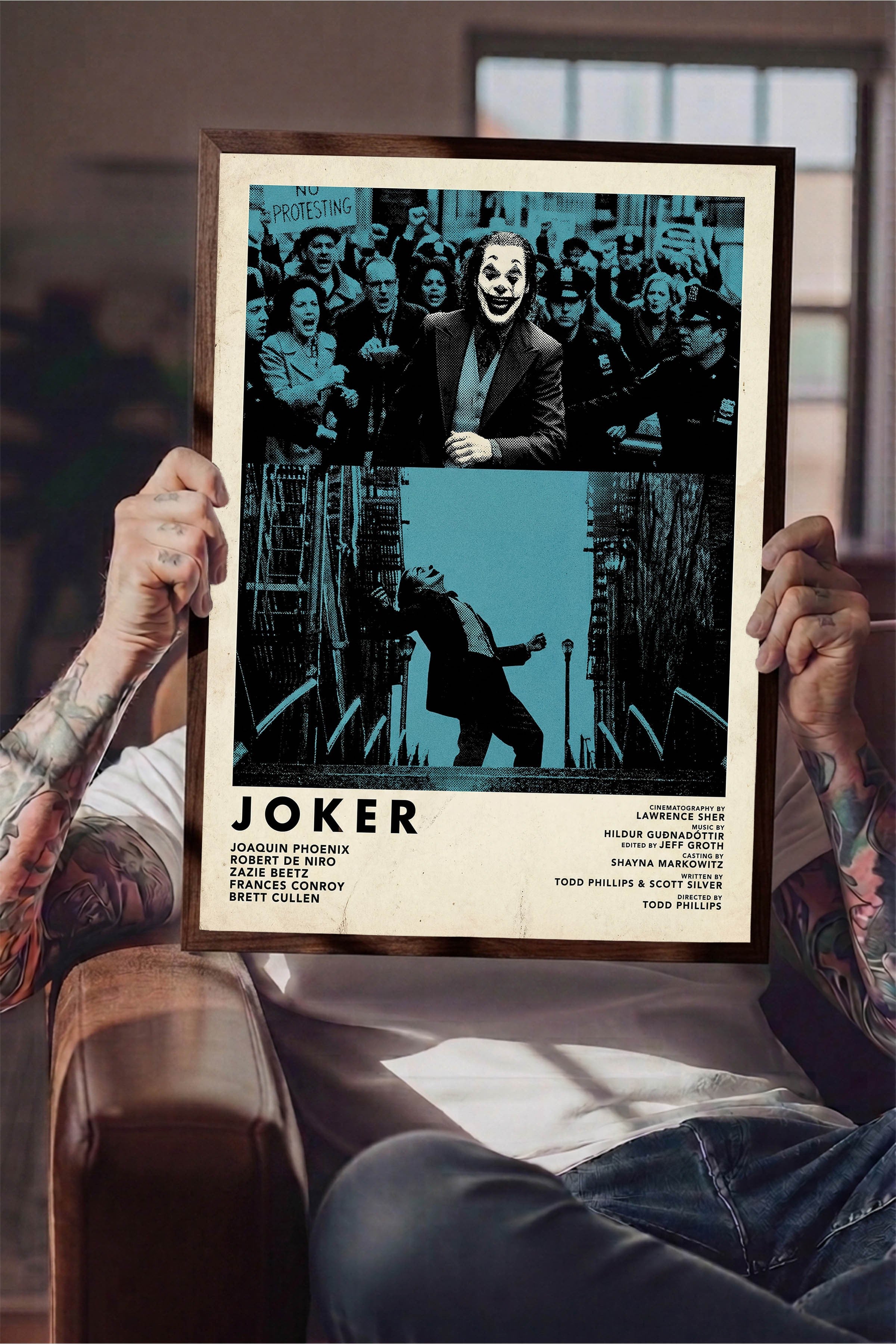 Joker Kahverengi Çerçeveli Poster, Sinema ve Dizi Tablo, Film Dizi Afişleri NO:112811