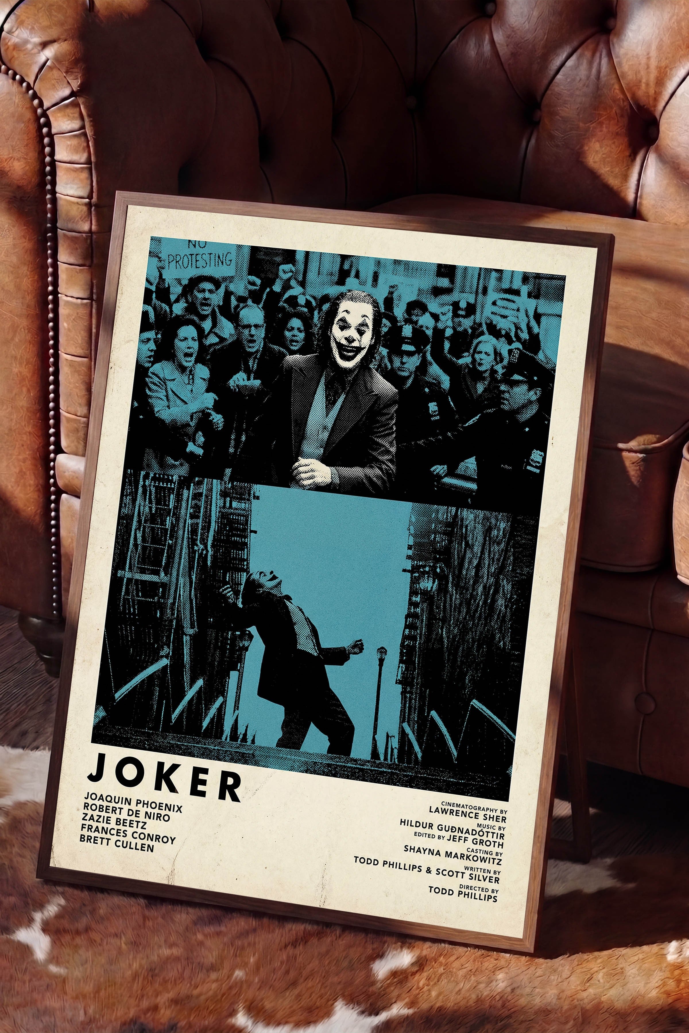 Joker Kahverengi Çerçeveli Poster, Sinema ve Dizi Tablo, Film Dizi Afişleri NO:112811