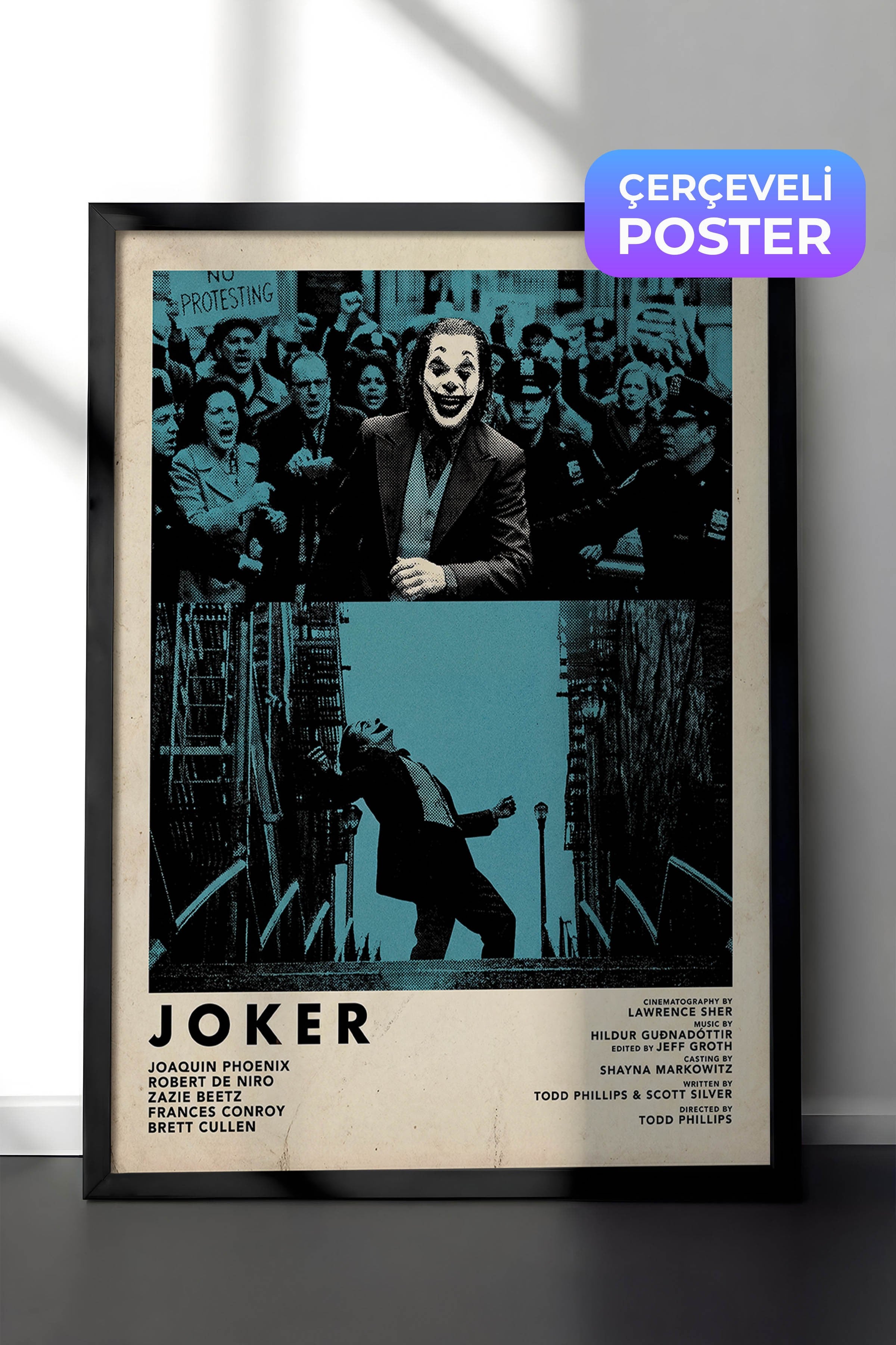 Joker Siyah Çerçeveli Poster, Sinema ve Dizi Tablo, Film Dizi Afişleri NO:112811