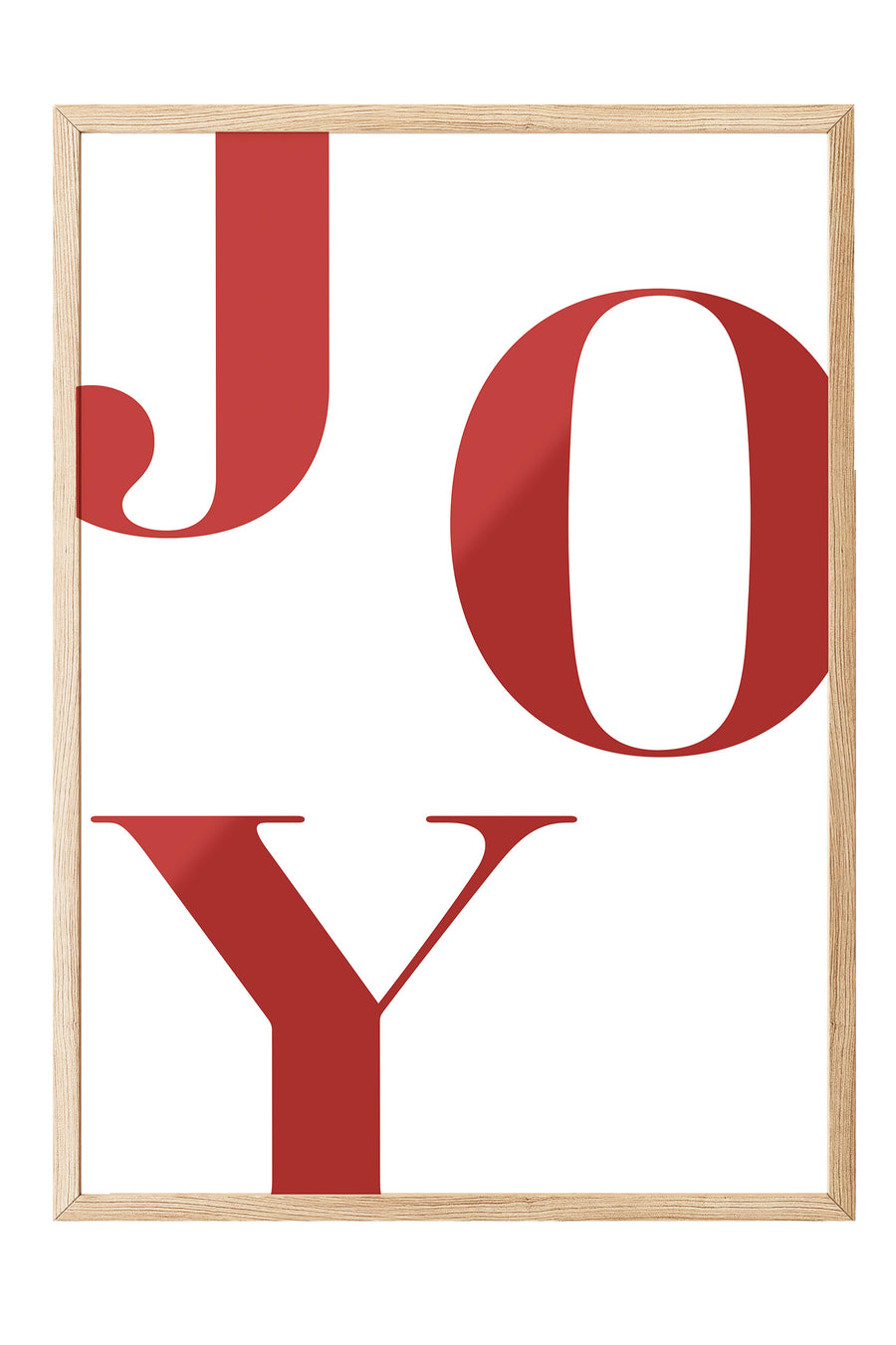 Joy in Red Yılbaşı Tablo, Ahşap Çerçeve ve Poster, Dikey Duvar Tablosu Comfort Serisi NO:108478