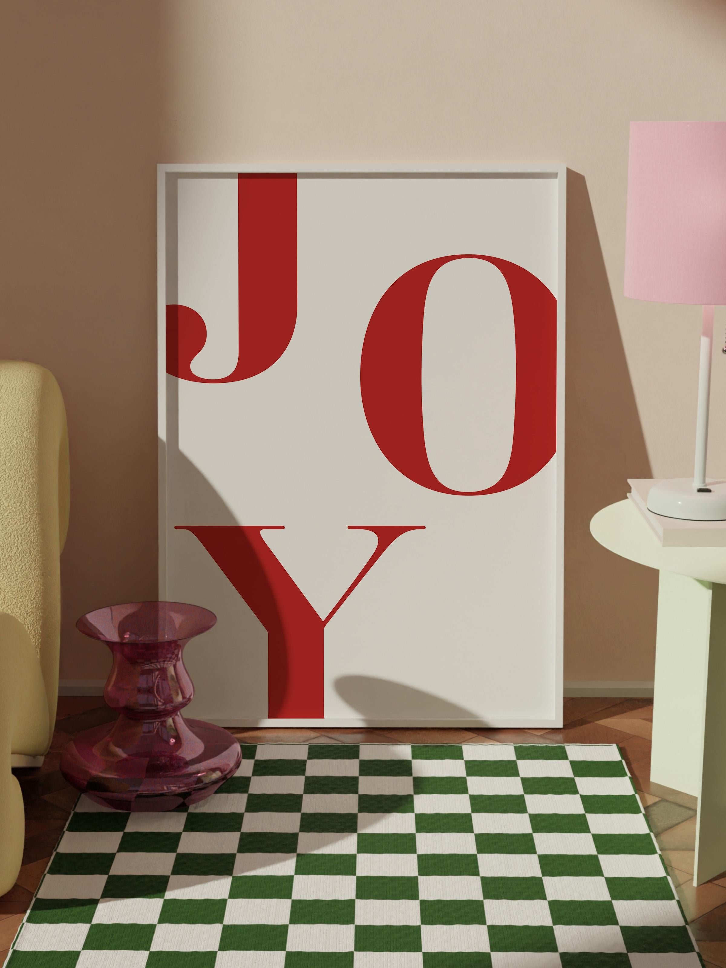 Joy in Red  Yılbaşı Tablo, Beyaz Çerçeve ve Poster, Dikey Duvar Tablosu Comfort Serisi NO:108478