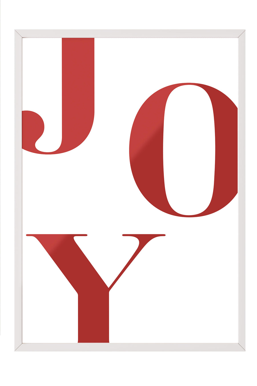 Joy in Red Yılbaşı Tablo, Beyaz Çerçeve ve Poster, Dikey Duvar Tablosu Comfort Serisi NO:108478