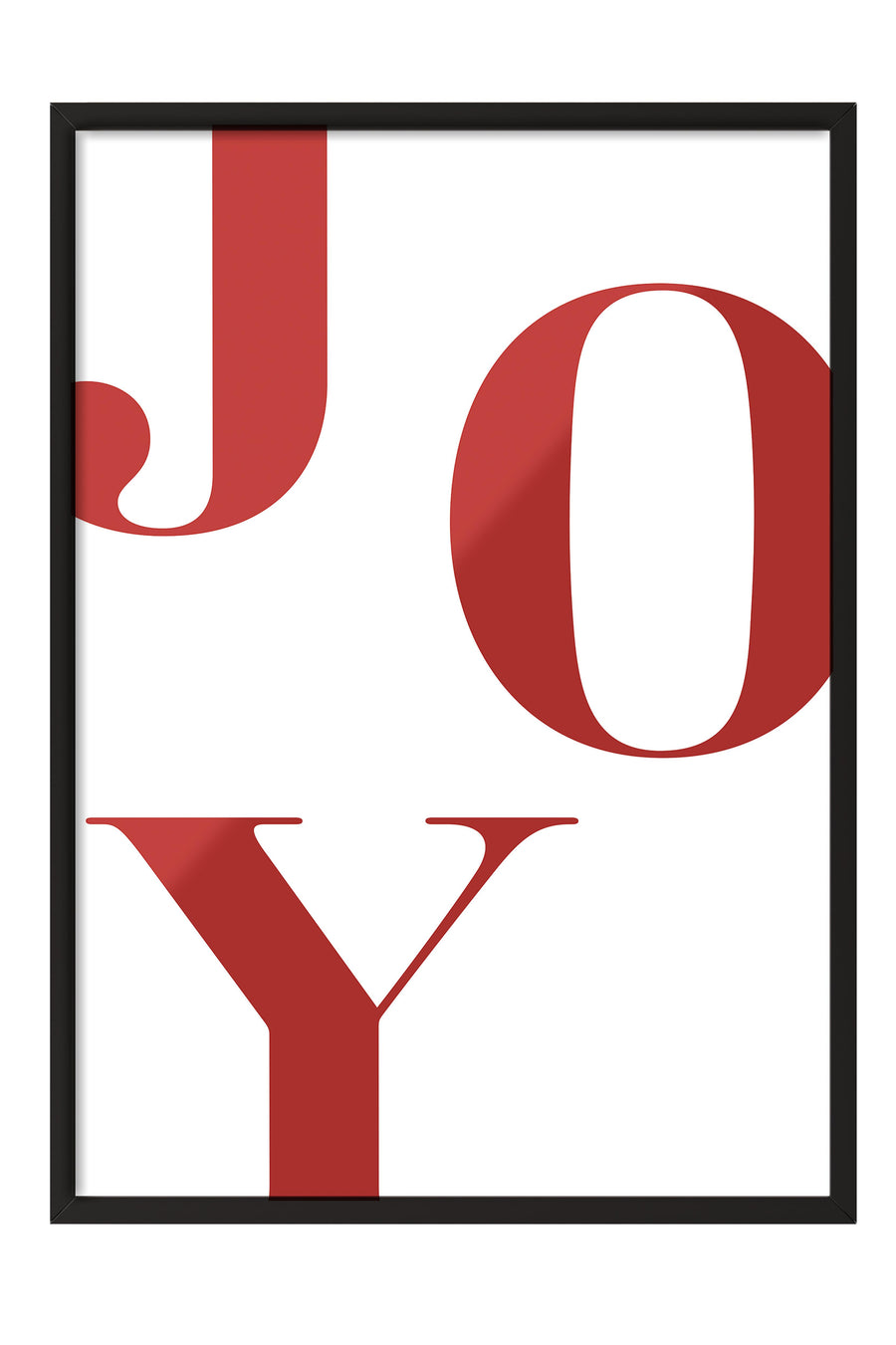 Joy in Red Yılbaşı Tablo, Siyah Çerçeve ve Poster, Dikey Duvar Tablosu Comfort Serisi NO:108478