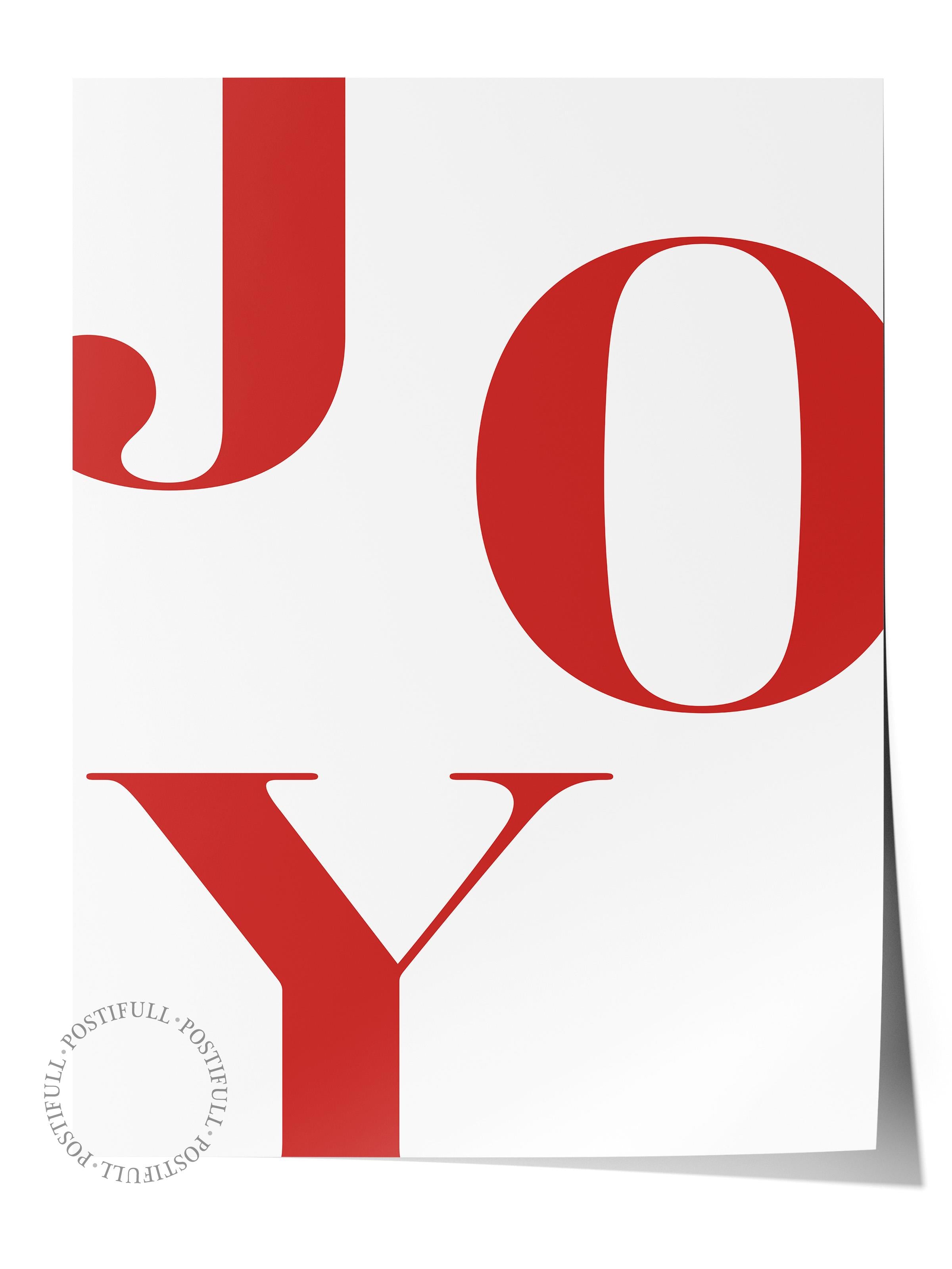 Joy in Red Poster, Yılbaşı Duvar Posteri, Dikey Duvar Tablosu Comfort Serisi NO:108478