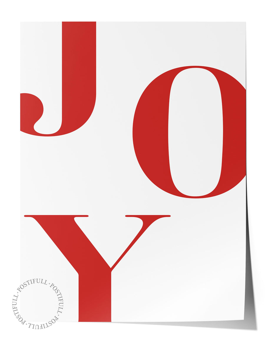 Joy in Red Poster, Yılbaşı Duvar Posteri, Dikey Duvar Tablosu Comfort Serisi NO:108478
