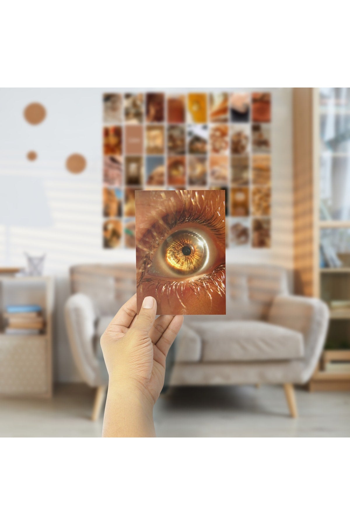 Karamel Duvar Posteri Kolaj Seti - 40 Adet - Arkası Yapışkanlı Poster Seti - 10cm*15cm, Kutulu Set